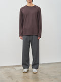 Namu Shop - ts(s) Washable Milled Wool Jersey Crewneck Top - Brown