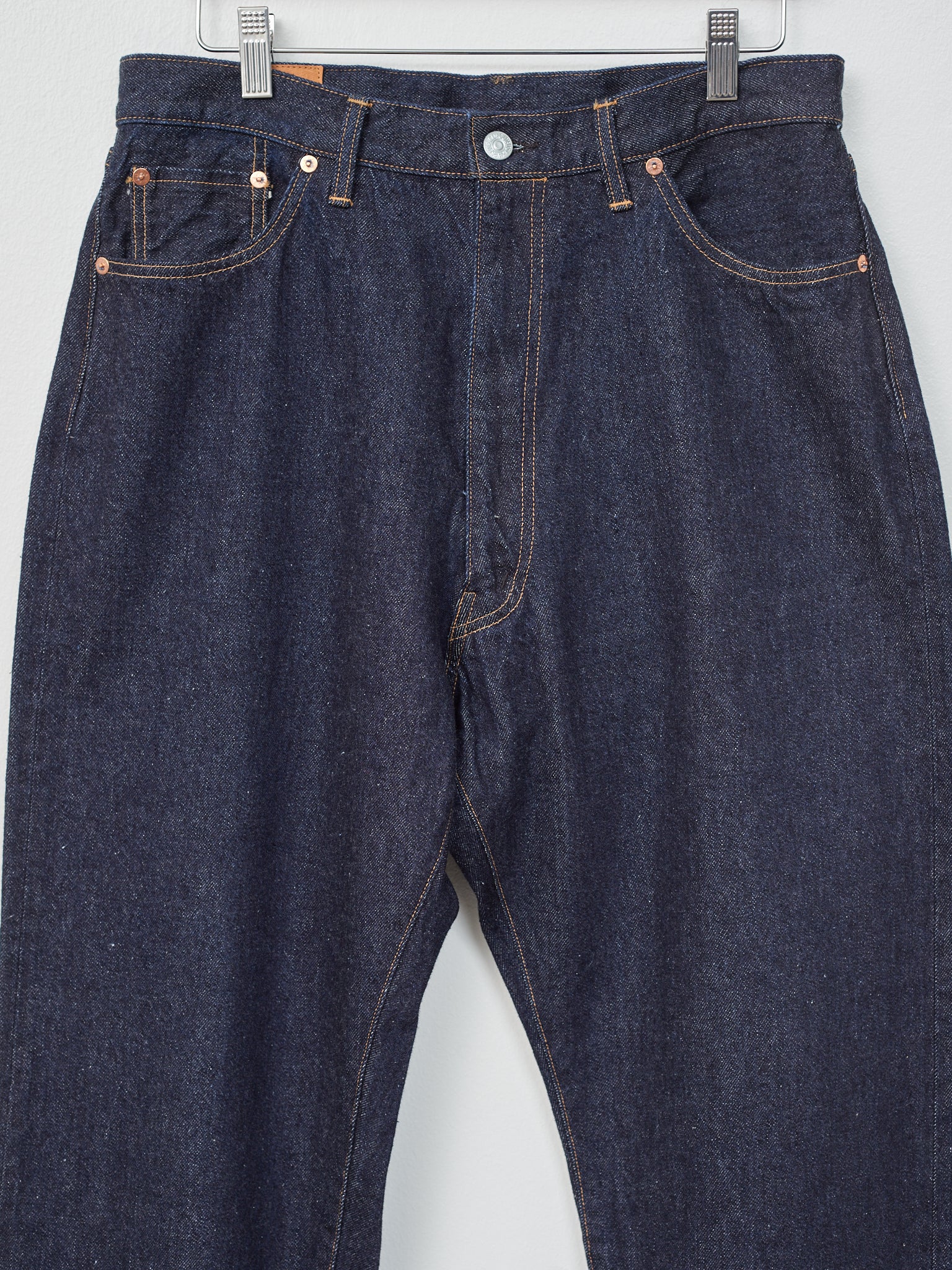 Namu Shop - Kaptain Sunshine 5P Zipper Front Denim Pants - Indigo One Wash