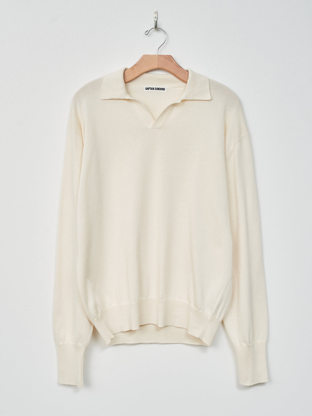 Namu Shop - Kaptain Sunshine Cotton Knit Skipper Shirt - Ecru