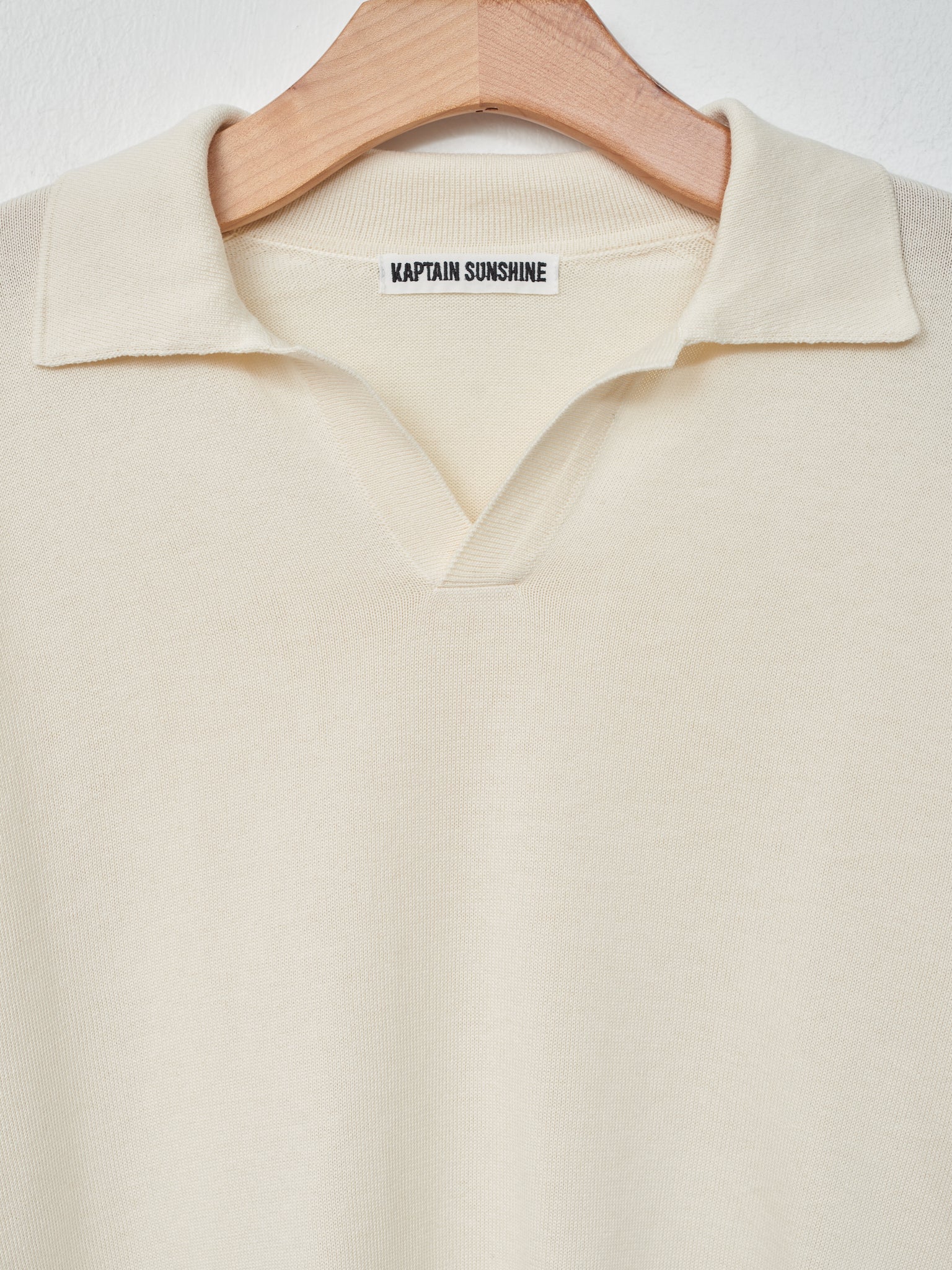 Namu Shop - Kaptain Sunshine Cotton Knit Skipper Shirt - Ecru