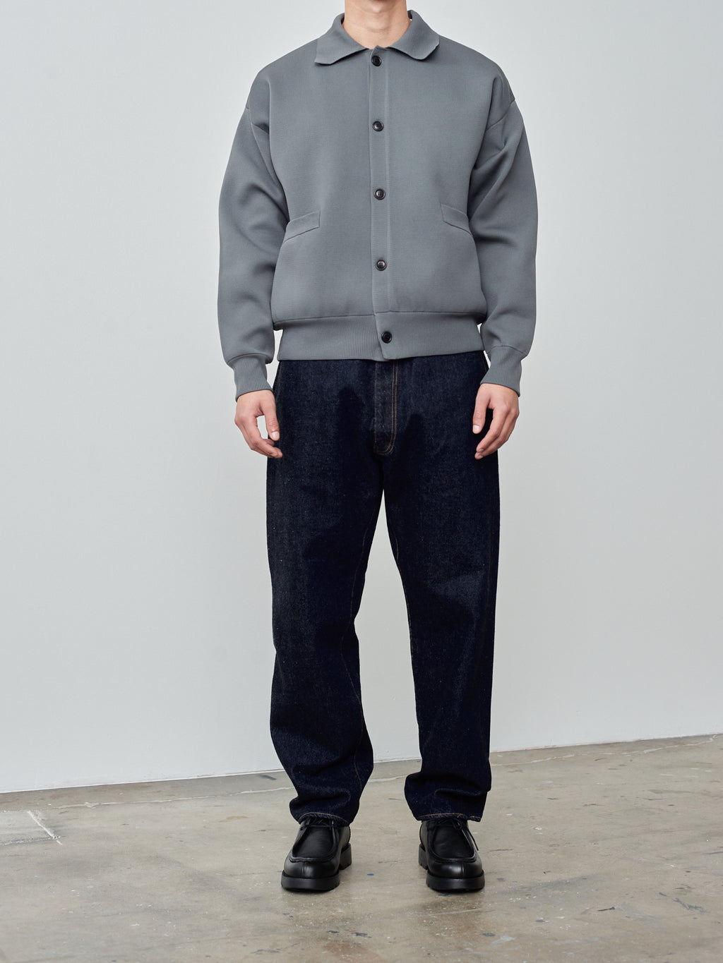 Namu Shop - Yoko Sakamoto Knit Coach Jacket - Gray