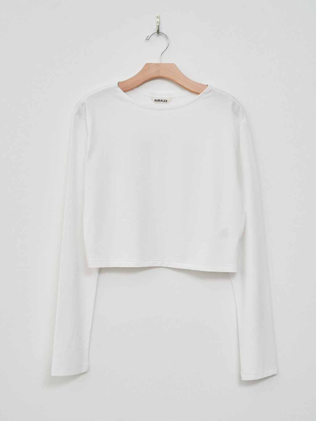 Namu Shop - Auralee Organic Cotton High Gauge Jersey Boat Neck L/S Tee - White
