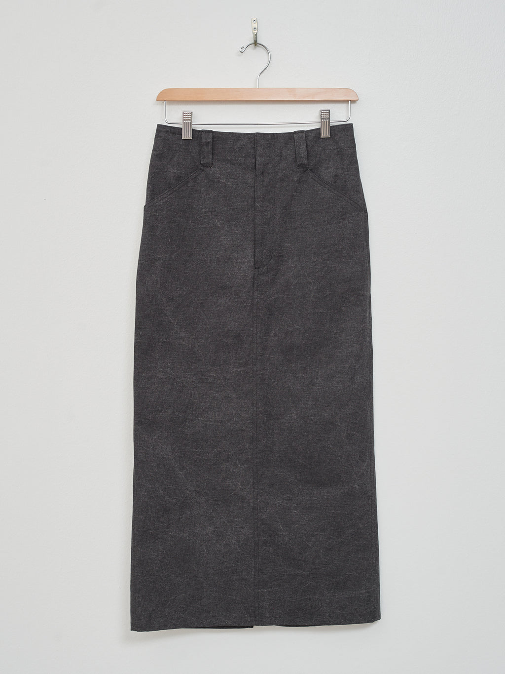 Namu Shop - Auralee Washed Hard Twist Canvas Skirt - Ink Black