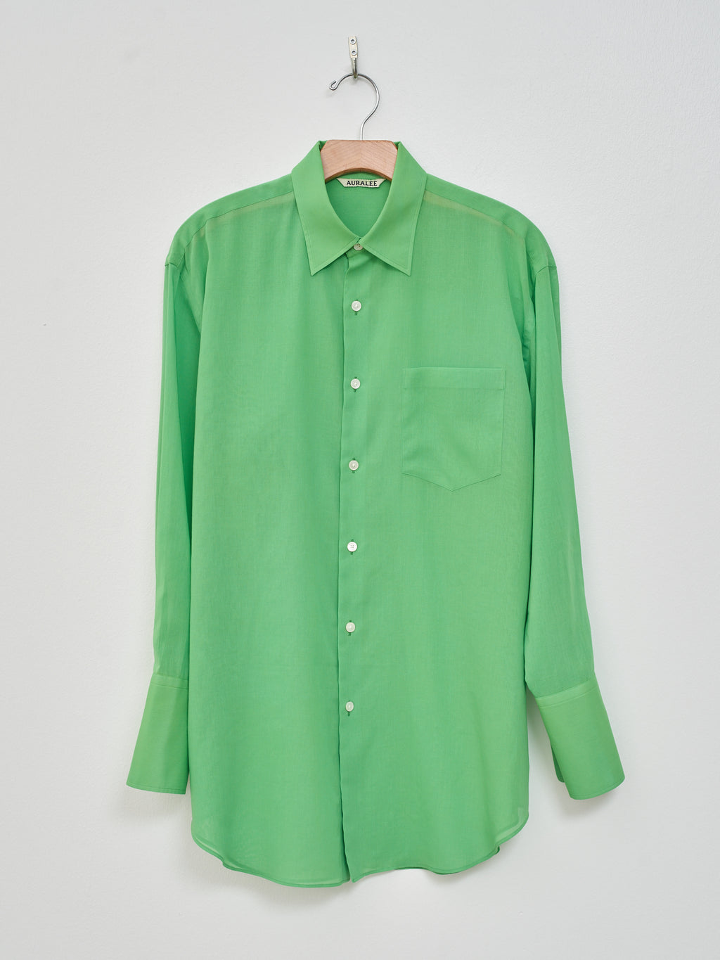 Namu Shop - Auralee Hard Twist Finx Organdy Shirt - Green