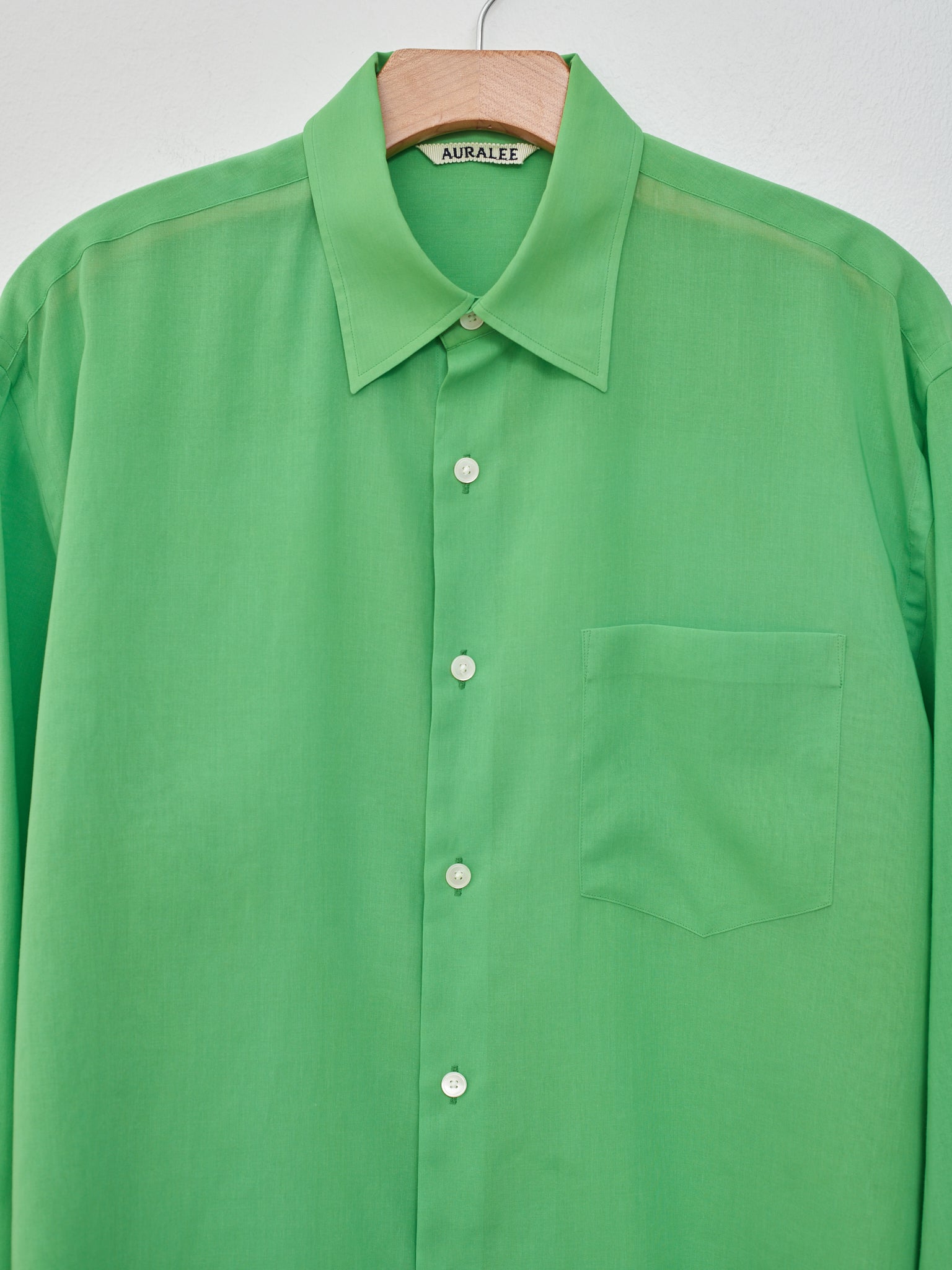 Namu Shop - Auralee Hard Twist Finx Organdy Shirt - Green