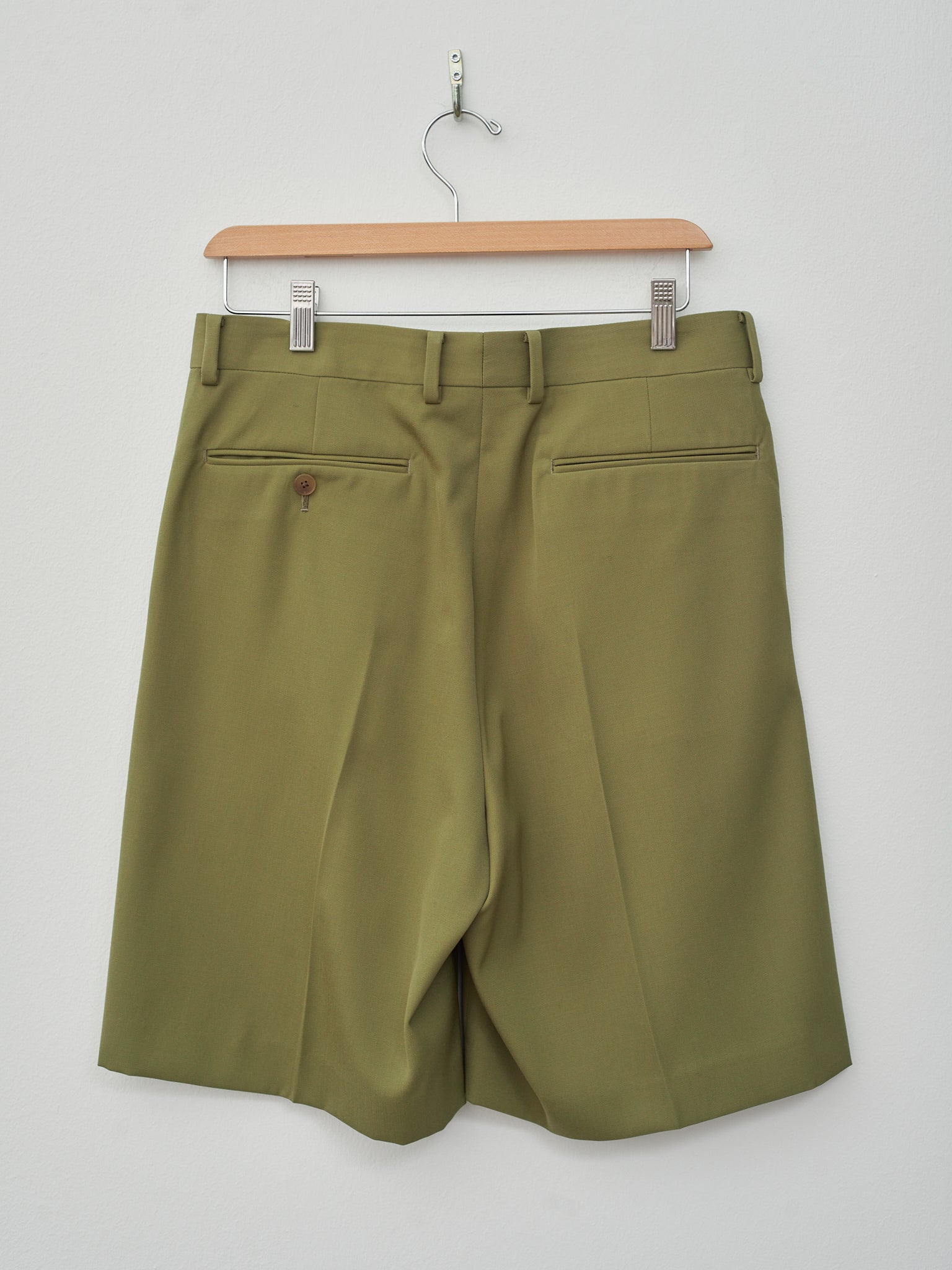 Namu Shop - Auralee Light Wool Max Gabardine Shorts - Khaki