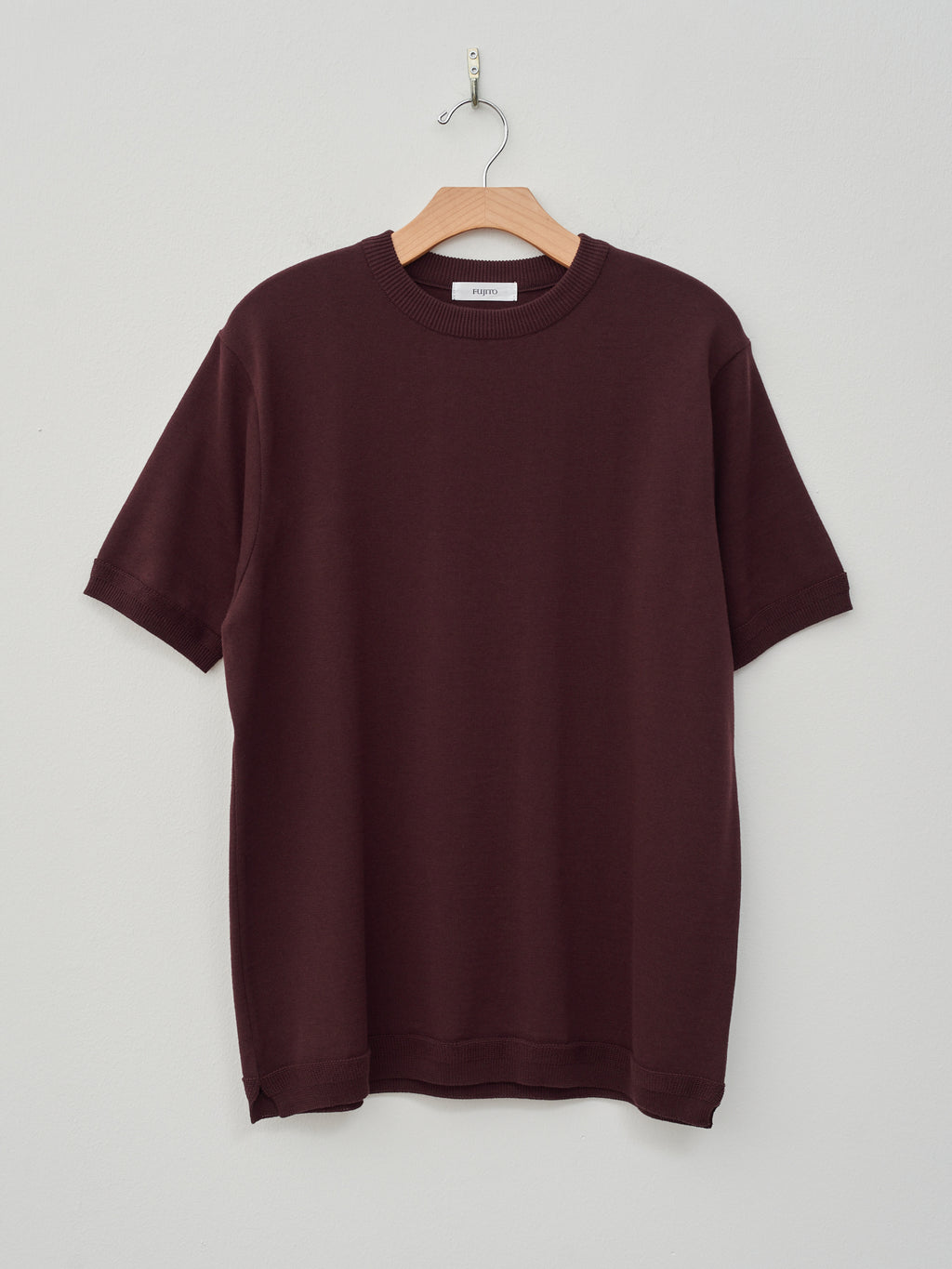 Namu Shop - Fujito C/N Knit T-Shirt - Dark Wine