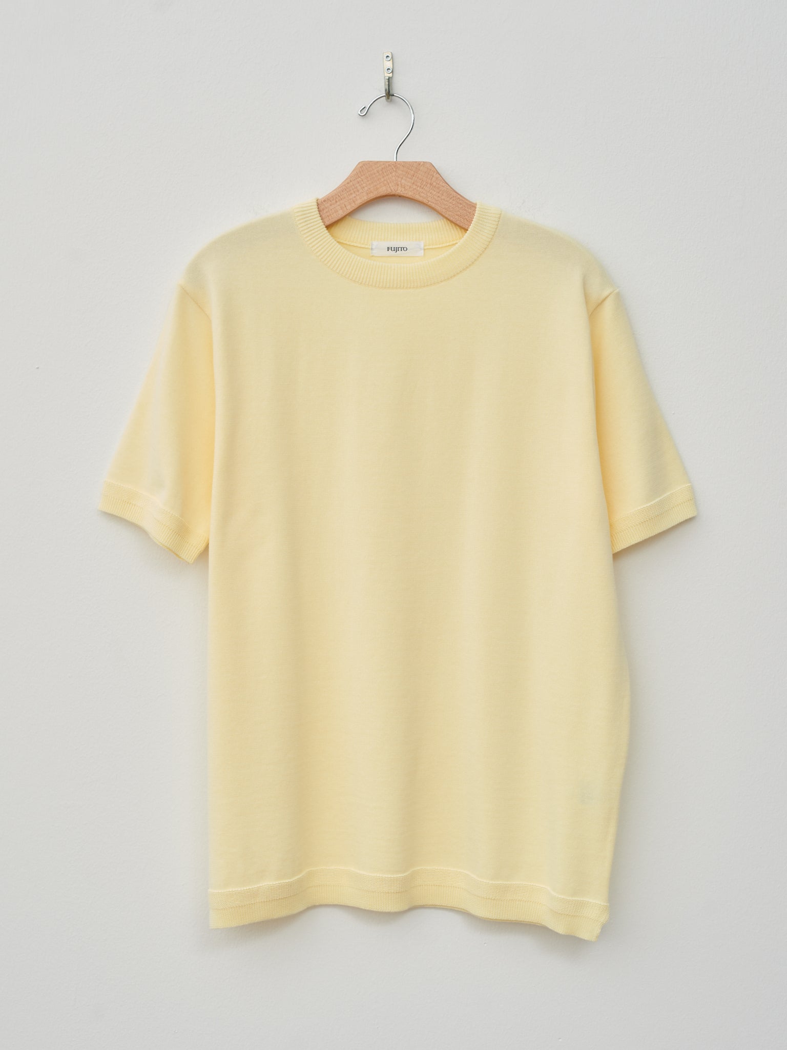 Namu Shop - Fujito C/N Knit T-Shirt - Lemon