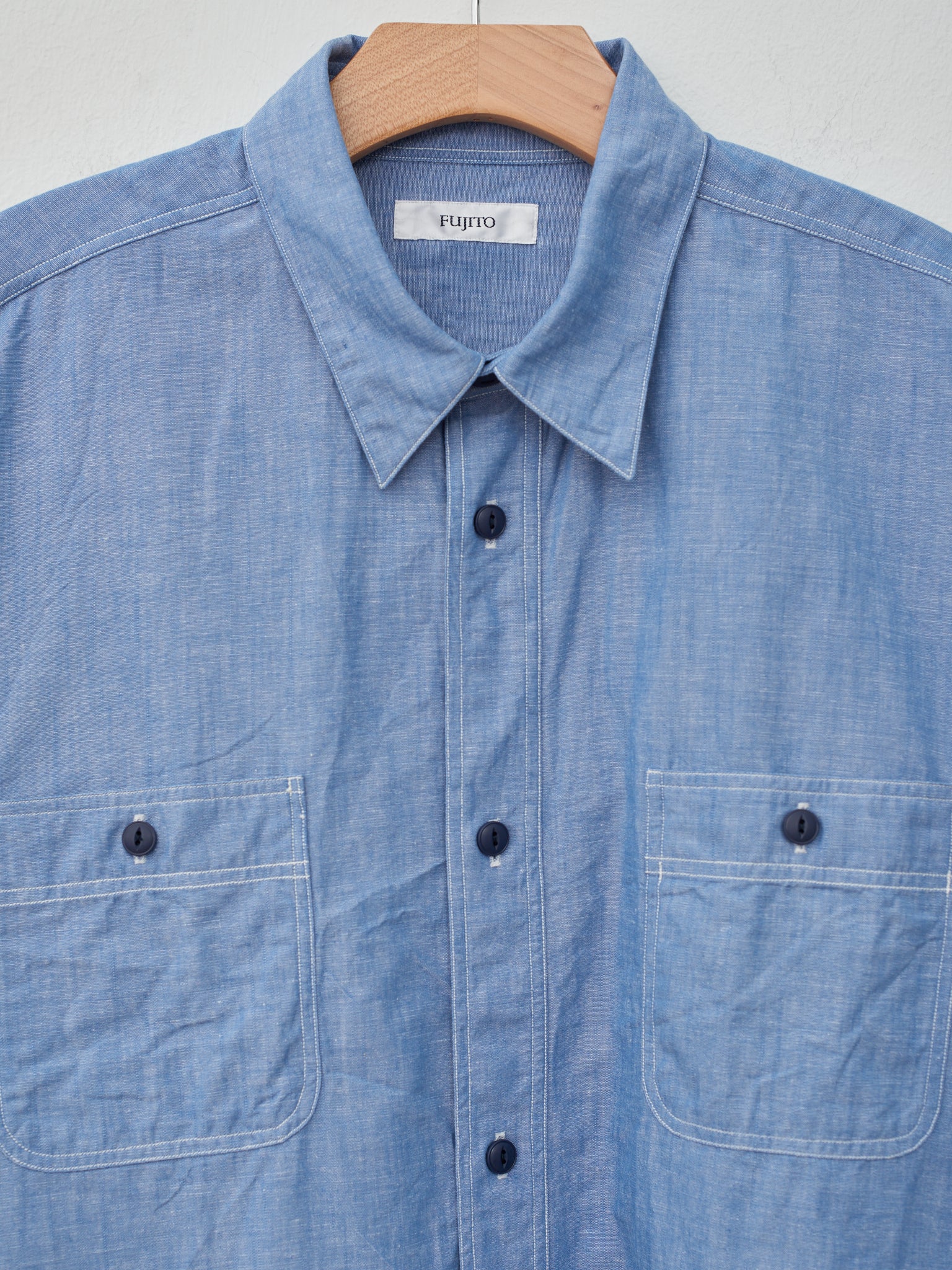 Namu Shop - Fujito B/S Work Shirt - Blue Chambray