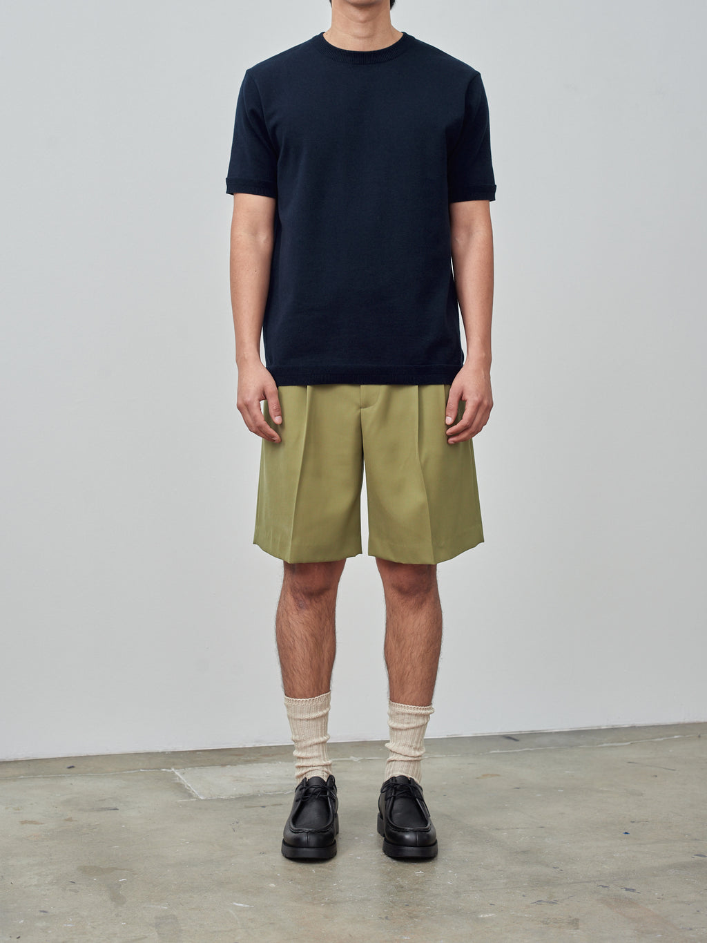 Namu Shop - Fujito C/N Knit T-Shirt - Dark Navy