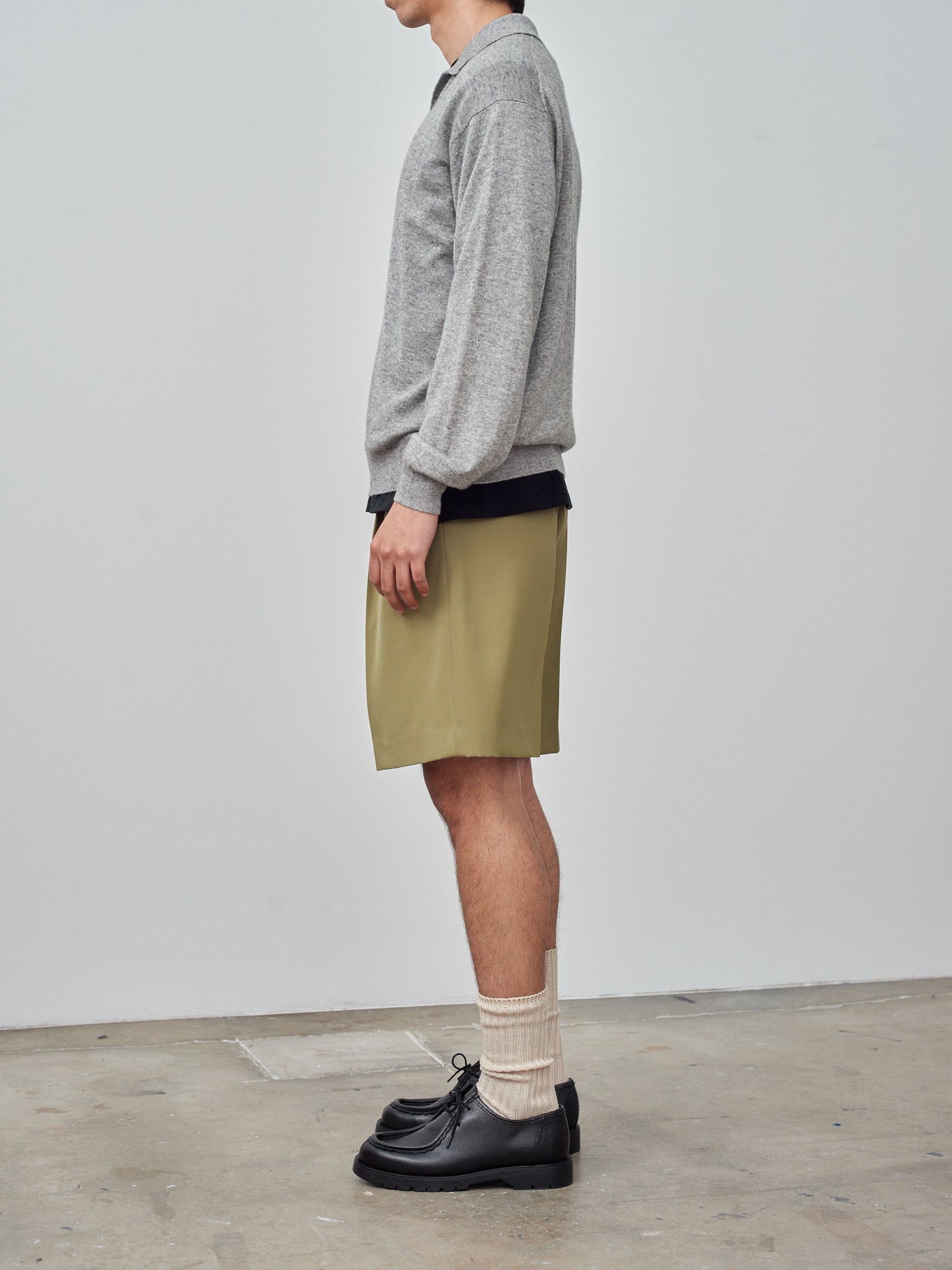 AURALEE SUPER FINE CASHMERE SILK KNIT SKIPPER POLO