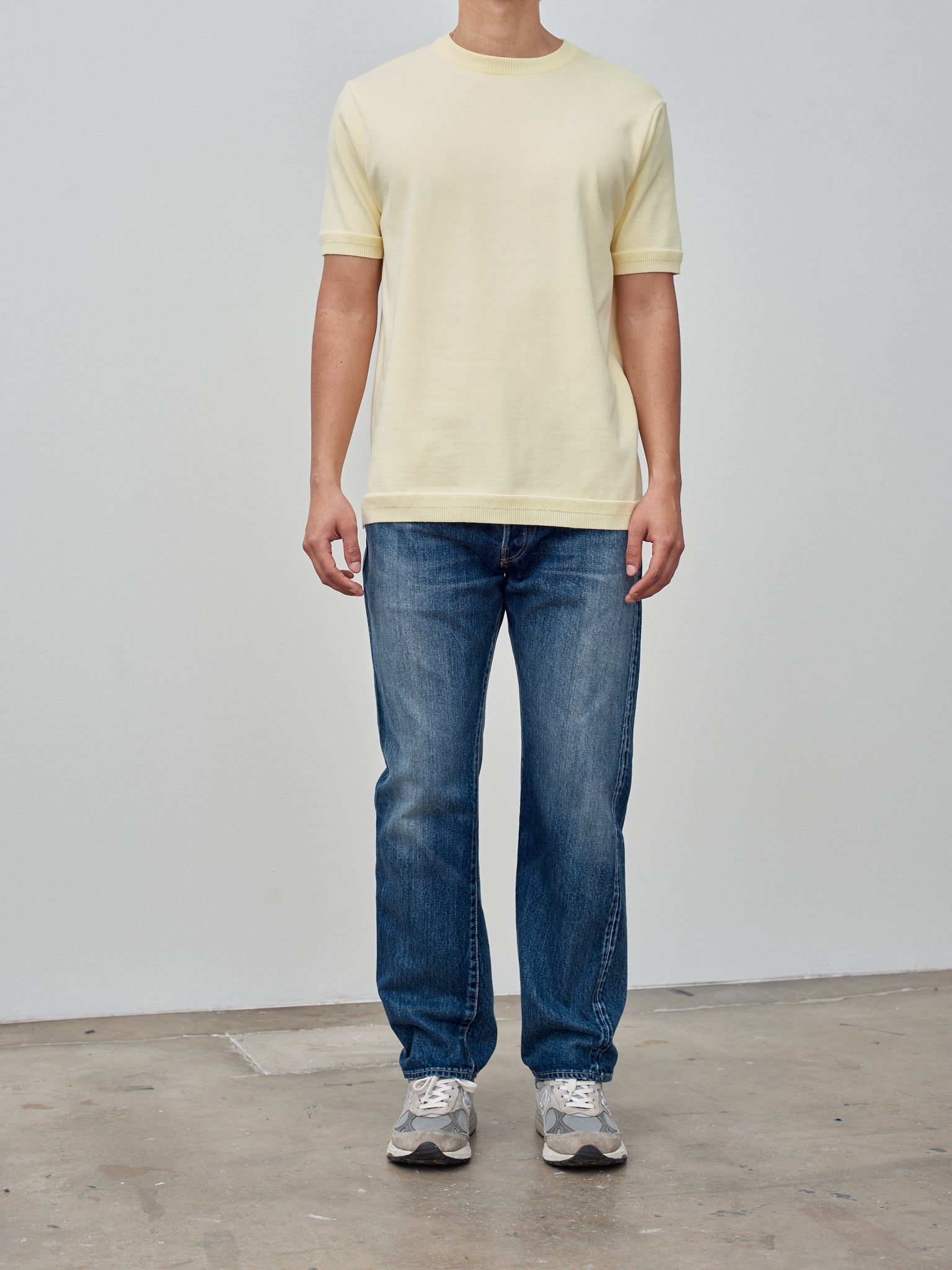 Namu Shop - Fujito C/N Knit T-Shirt - Lemon