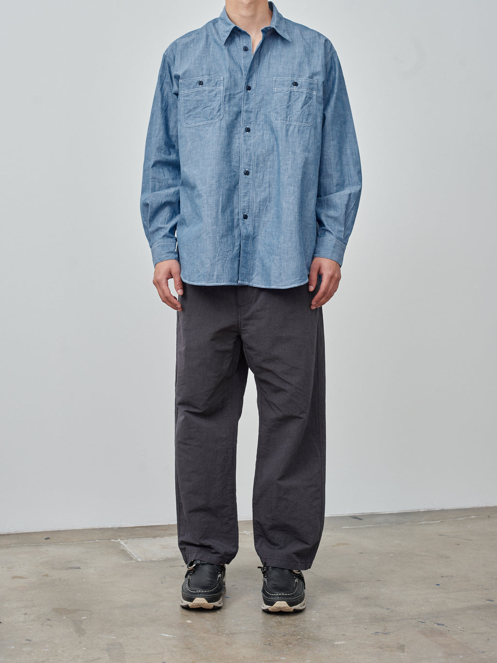 Namu Shop - Fujito B/S Work Shirt - Blue Chambray