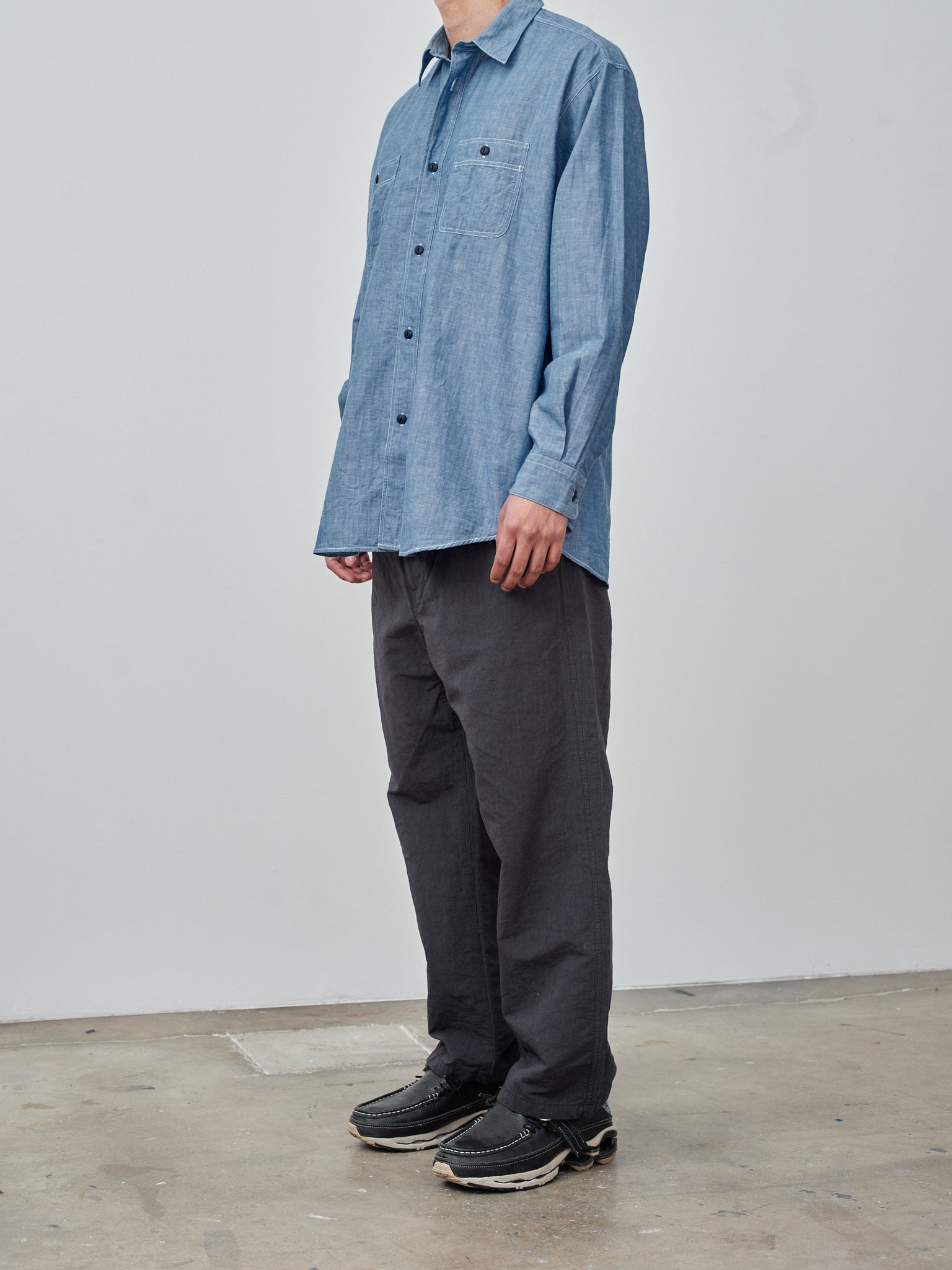 Namu Shop - Fujito B/S Work Shirt - Blue Chambray