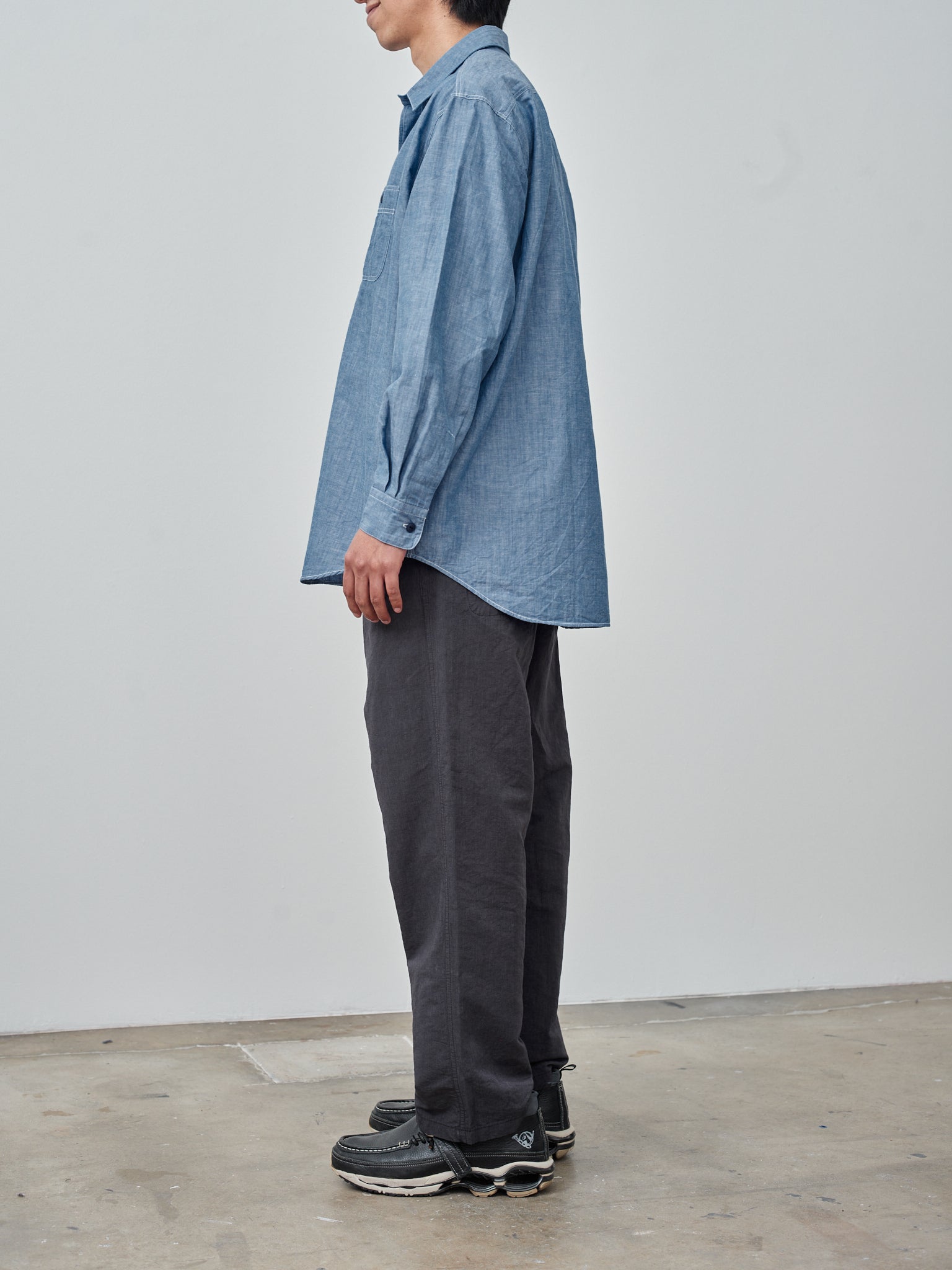 Namu Shop - Fujito B/S Work Shirt - Blue Chambray