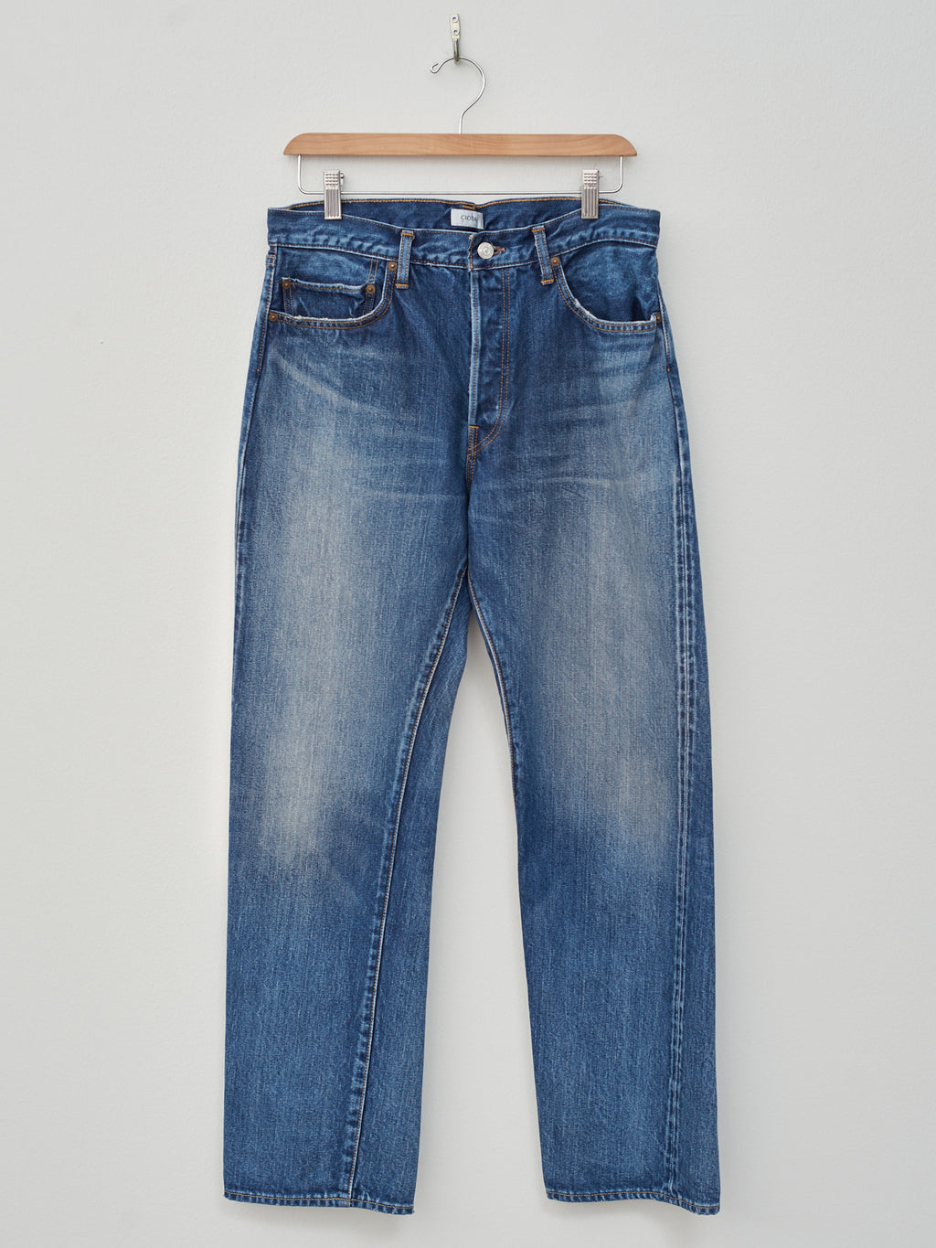 Namu Shop - Ciota Straight 5 Pocket Pants - Medium Dark Blue Damage