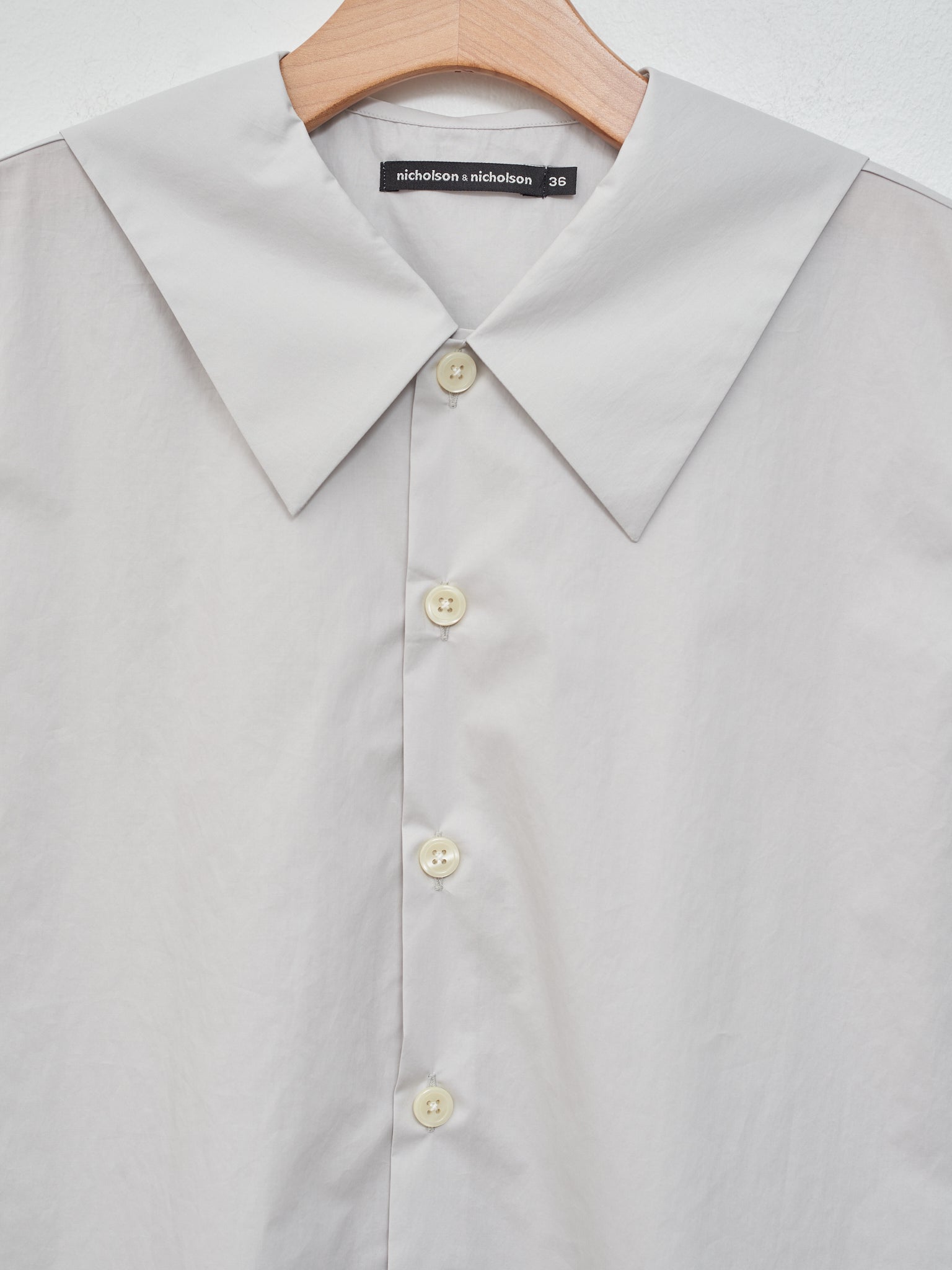 Namu Shop - Nicholson & Nicholson Lala Poplin Shirt - Light Gray