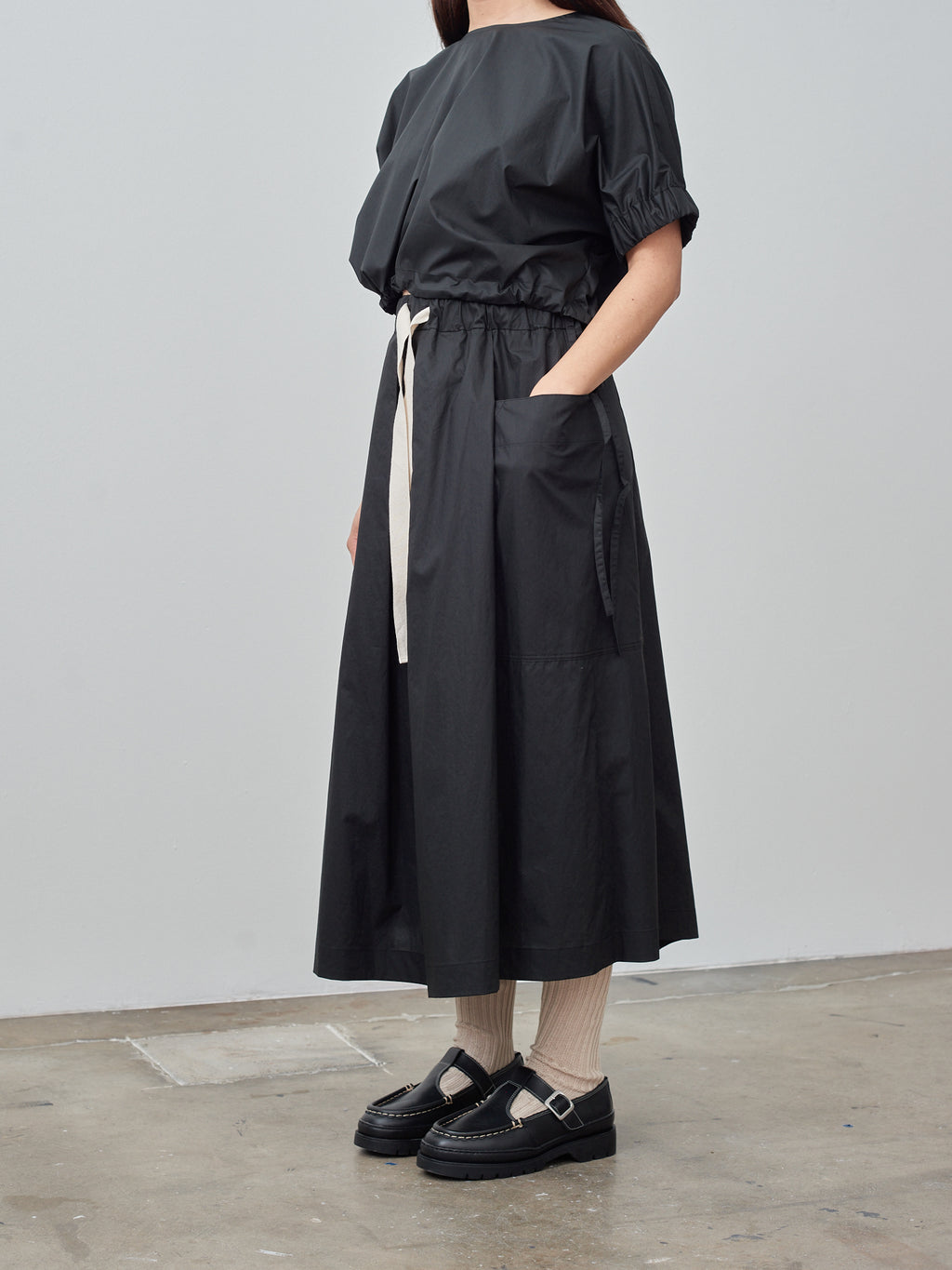 Namu Shop - Nicholson & Nicholson Kanon Poplin Skirt - Black