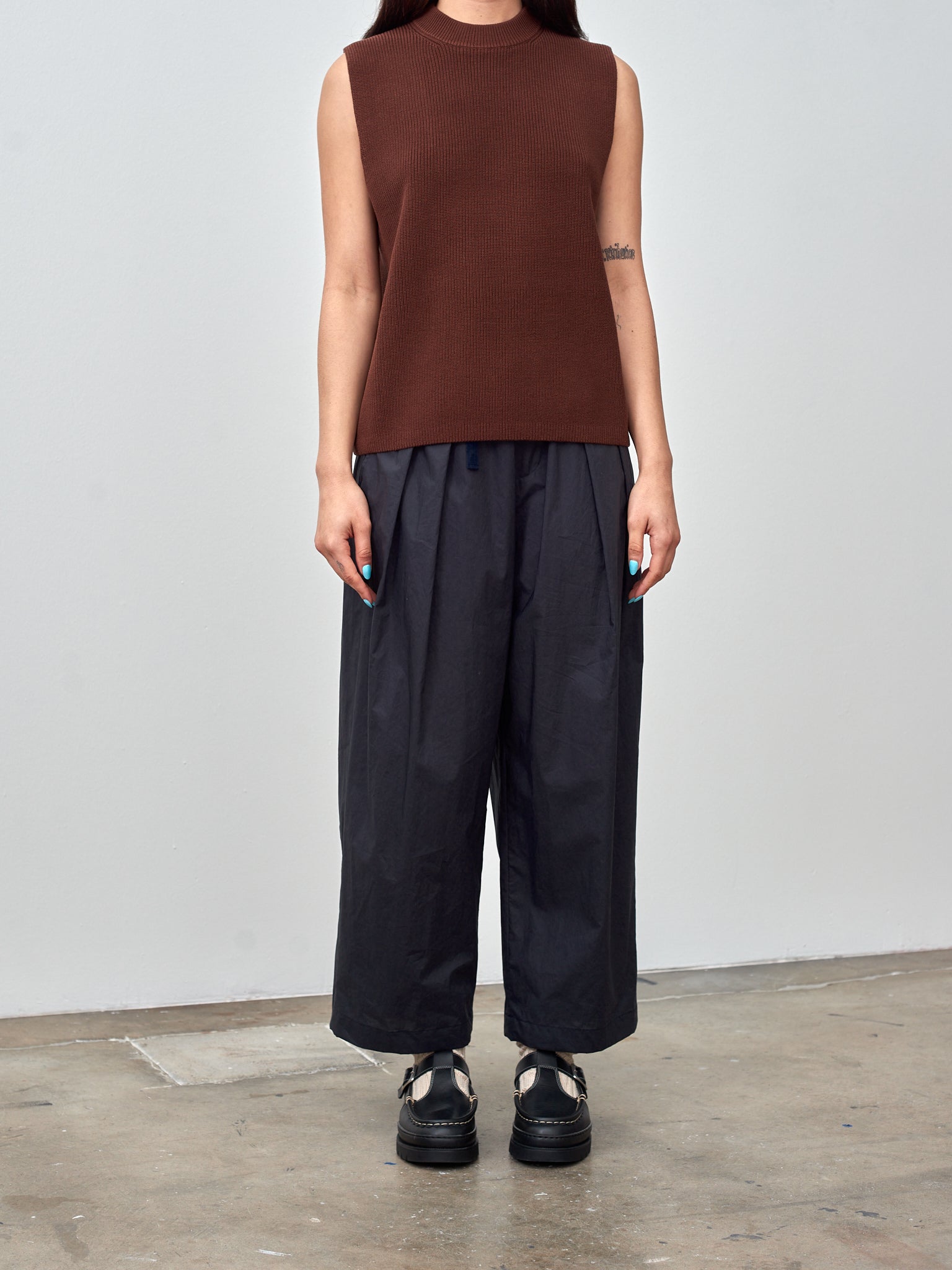 Namu Shop - Studio Nicholson Sumire Sleeveless Top - Carob Brown