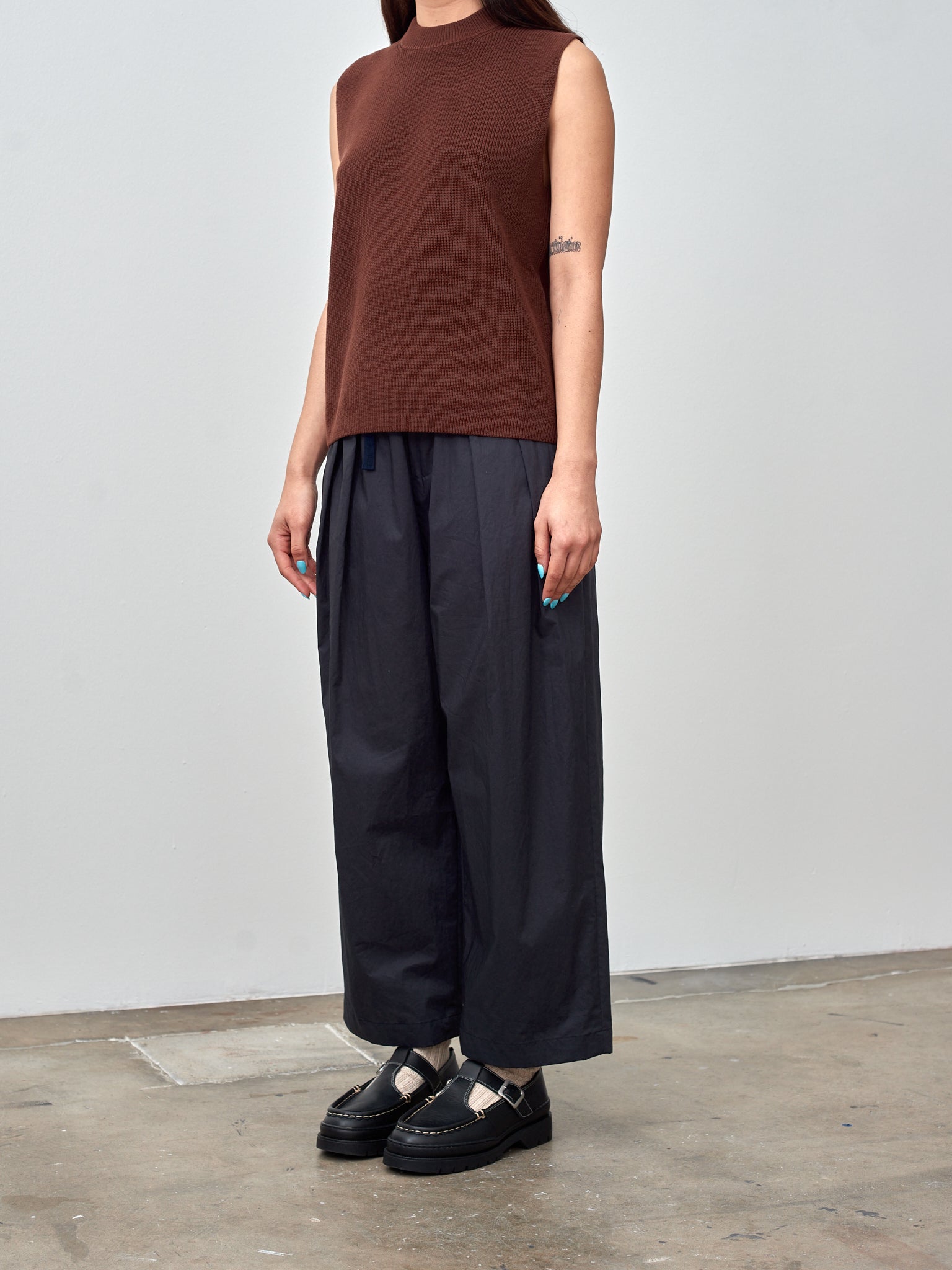 Namu Shop - Studio Nicholson Sumire Sleeveless Top - Carob Brown