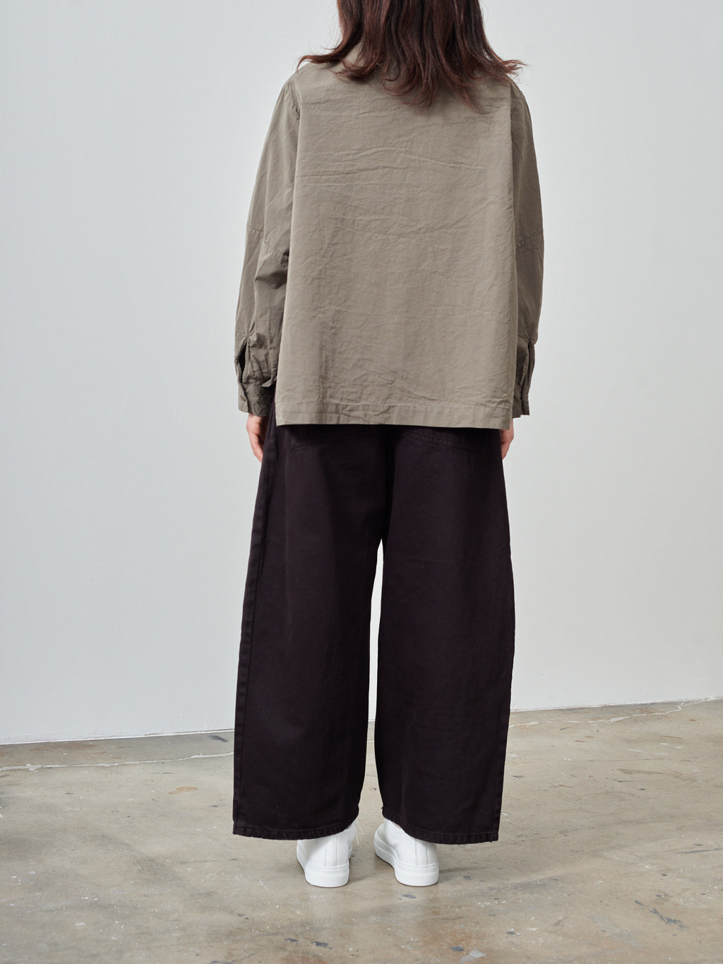 Namu Shop - Studio Nicholson Chalco Wide Crop Pant - Black Grape