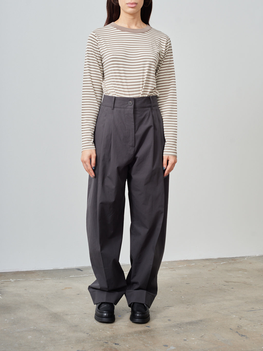 Namu Shop - Studio Nicholson Acuna Double Pleat Front Pant - Asphalt