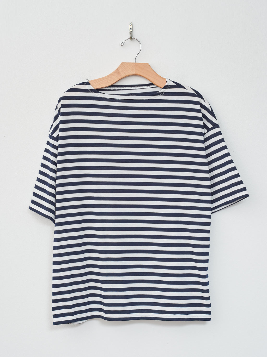 Namu Shop - Veritecoeur Border Half Sleeve Tee - Navy