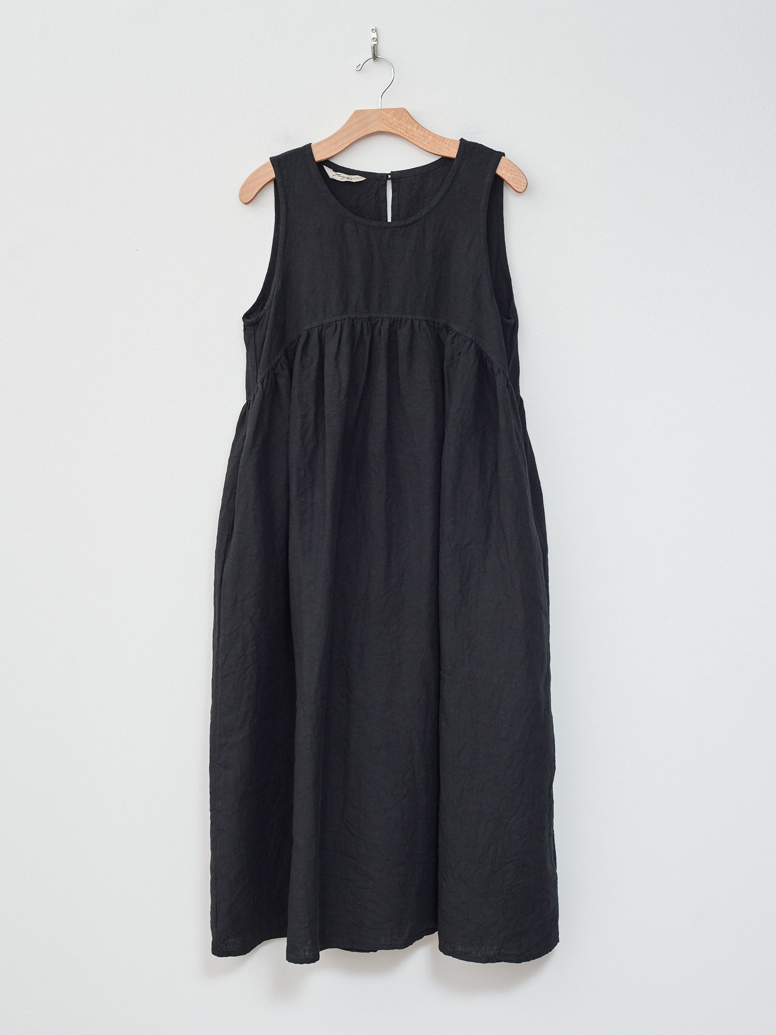 Namu Shop - Ichi Antiquites Linen Canvas Dress - Black