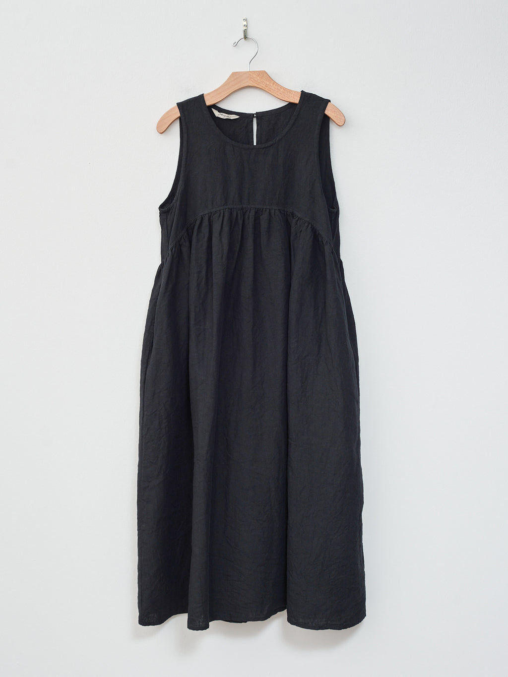 Namu Shop - Ichi Antiquites Linen Canvas Dress - Black