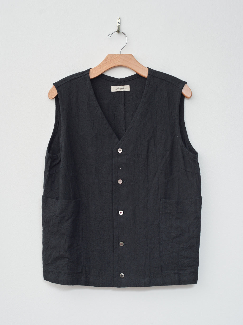 Namu Shop - Ichi Antiquites Linen Vintage Vest - Black