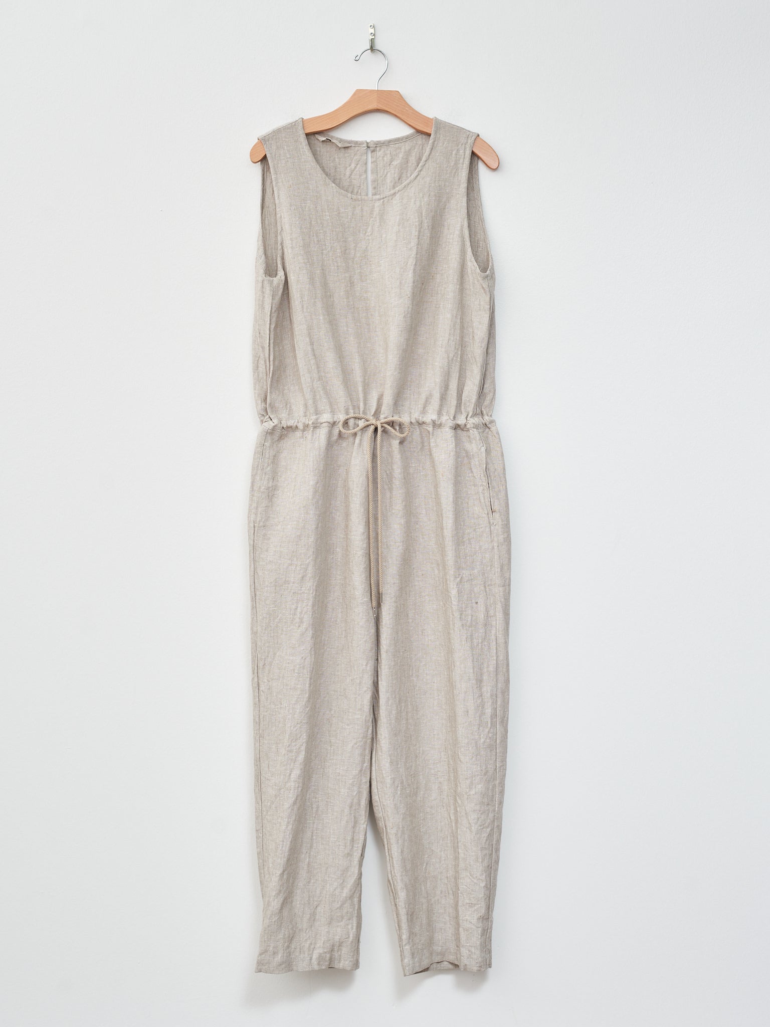 Namu Shop - Ichi Antiquites Linen Canvas Sleeveless Jumpsuit - Natural