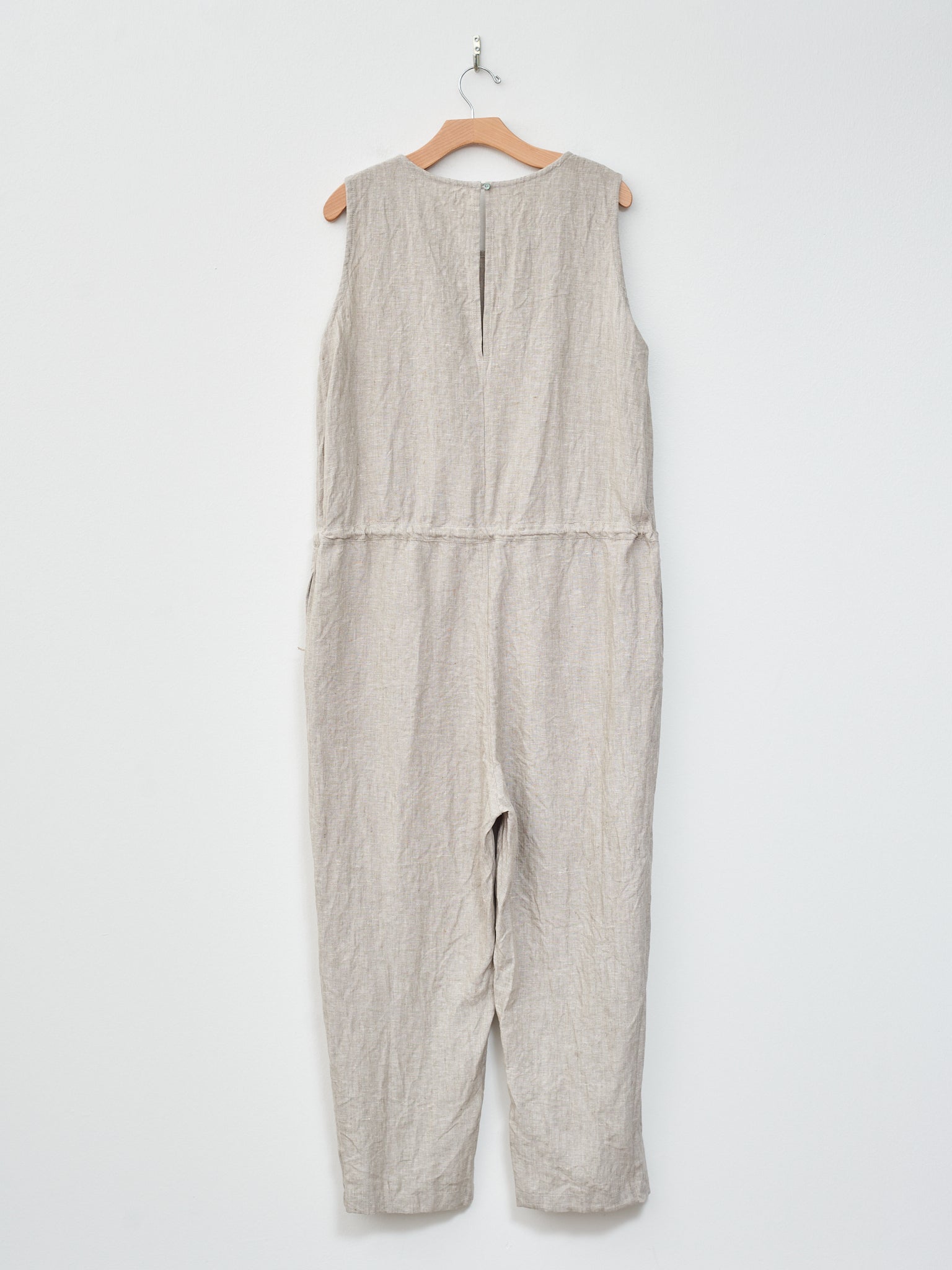 Namu Shop - Ichi Antiquites Linen Canvas Sleeveless Jumpsuit - Natural