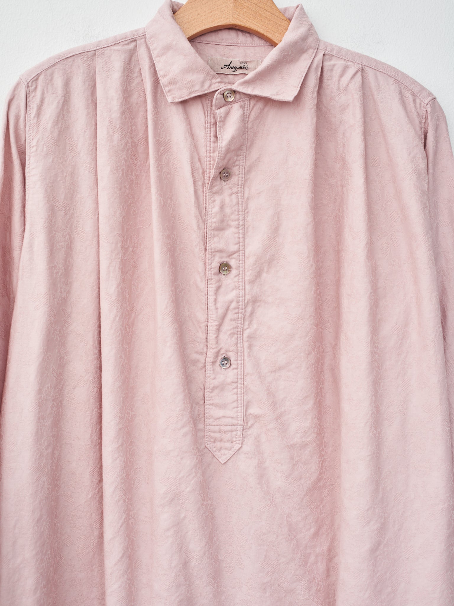 Namu Shop - Ichi Antiquites Azumadaki Vintage French Cotton Pullover Shirt - Pink
