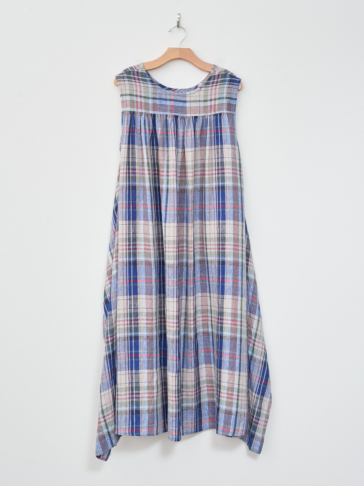 Linen Check Dress - Navy Linen Check Dress - Navy