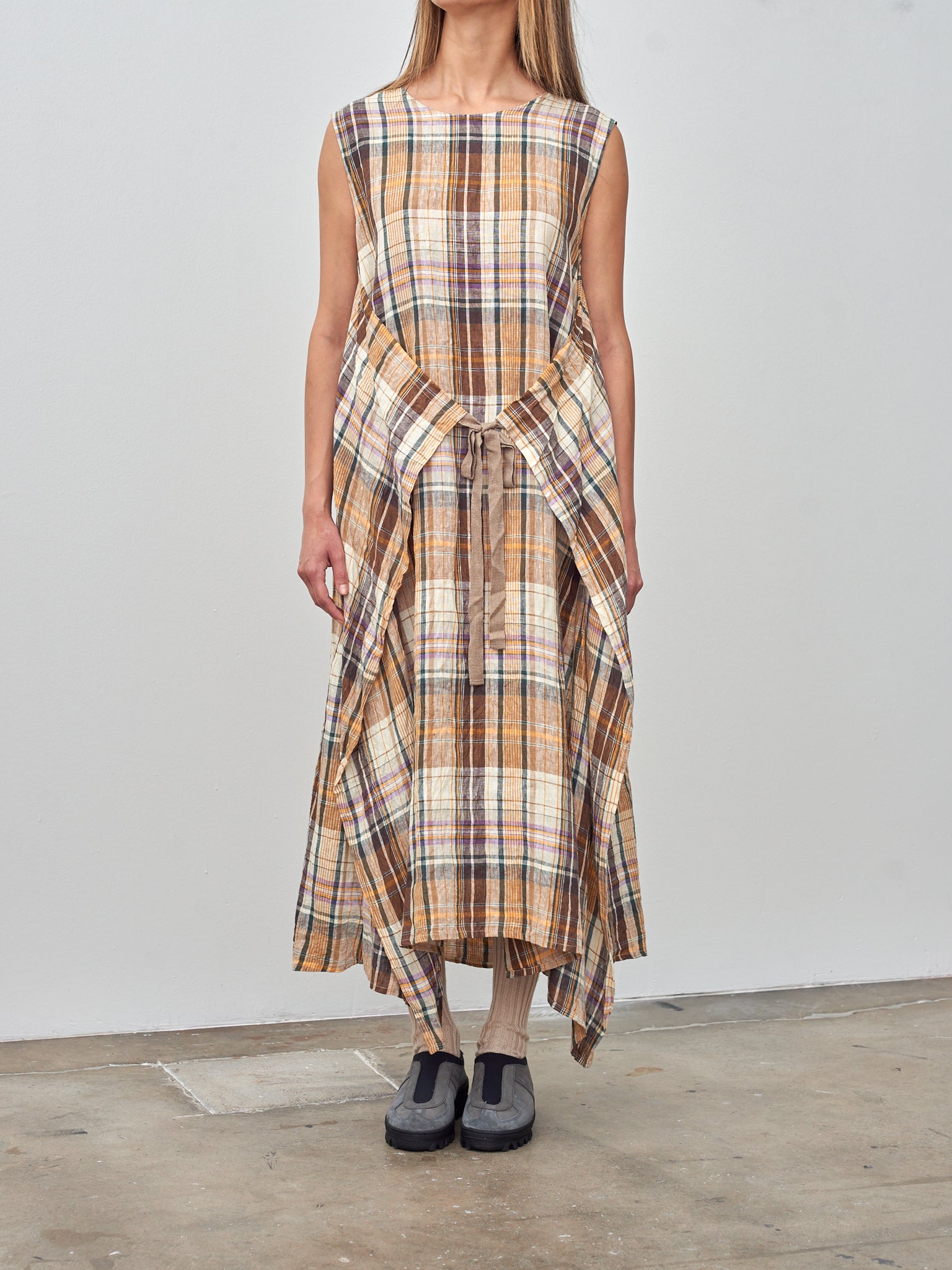 Linen Check Dress