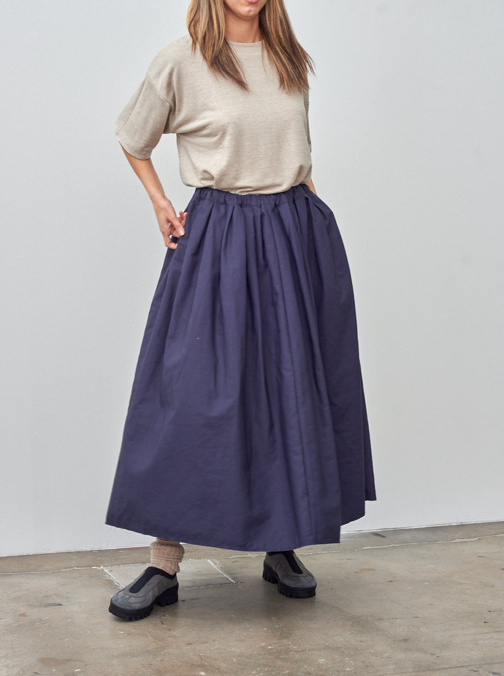 Namu Shop - Veritecoeur Tuck Skirt - Ink