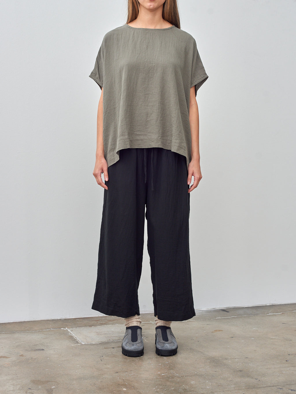 Namu Shop - Ichi Antiquites Azumadaki Viyella Pullover - Olive