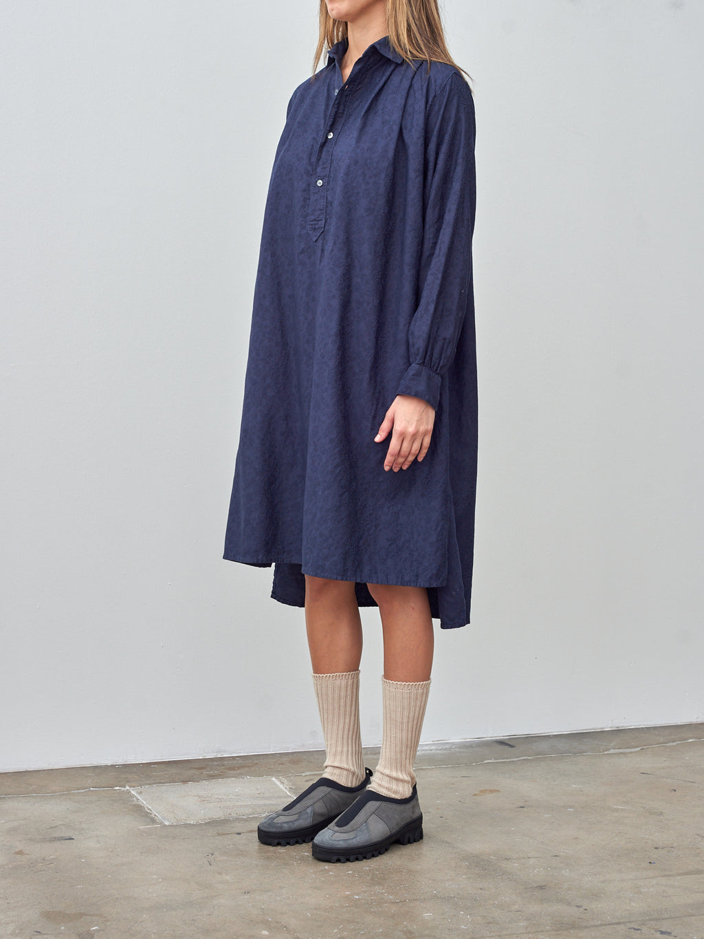 Namu Shop - Ichi Antiquites Azumadaki Vintage French Cotton Pullover Shirt - Navy
