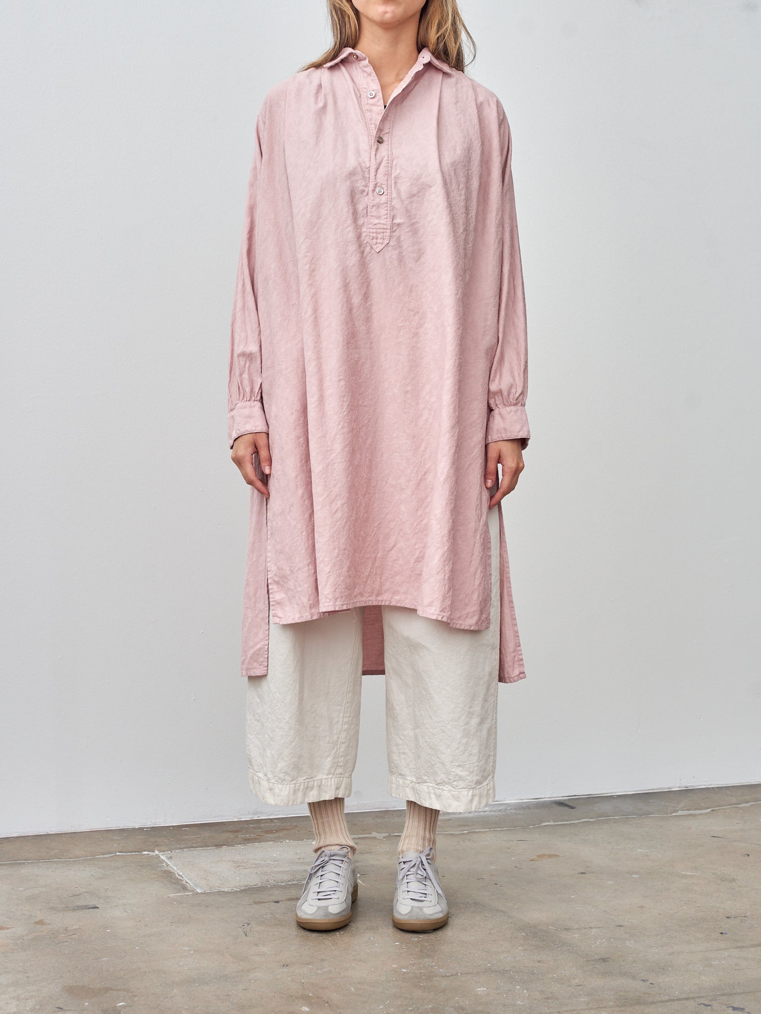 Namu Shop - Ichi Antiquites Azumadaki Vintage French Cotton Pullover Shirt - Pink