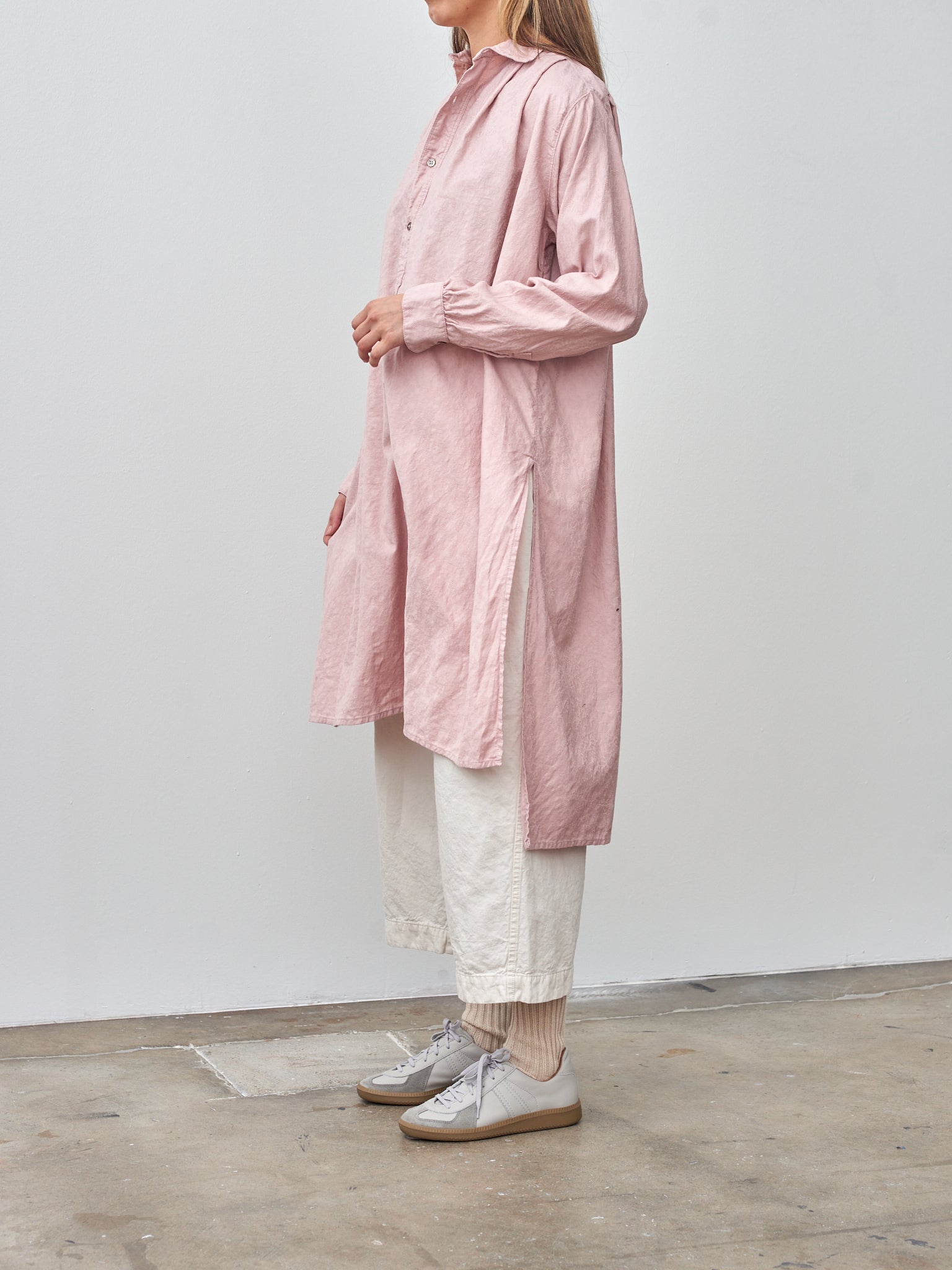Namu Shop - Ichi Antiquites Azumadaki Vintage French Cotton Pullover Shirt - Pink