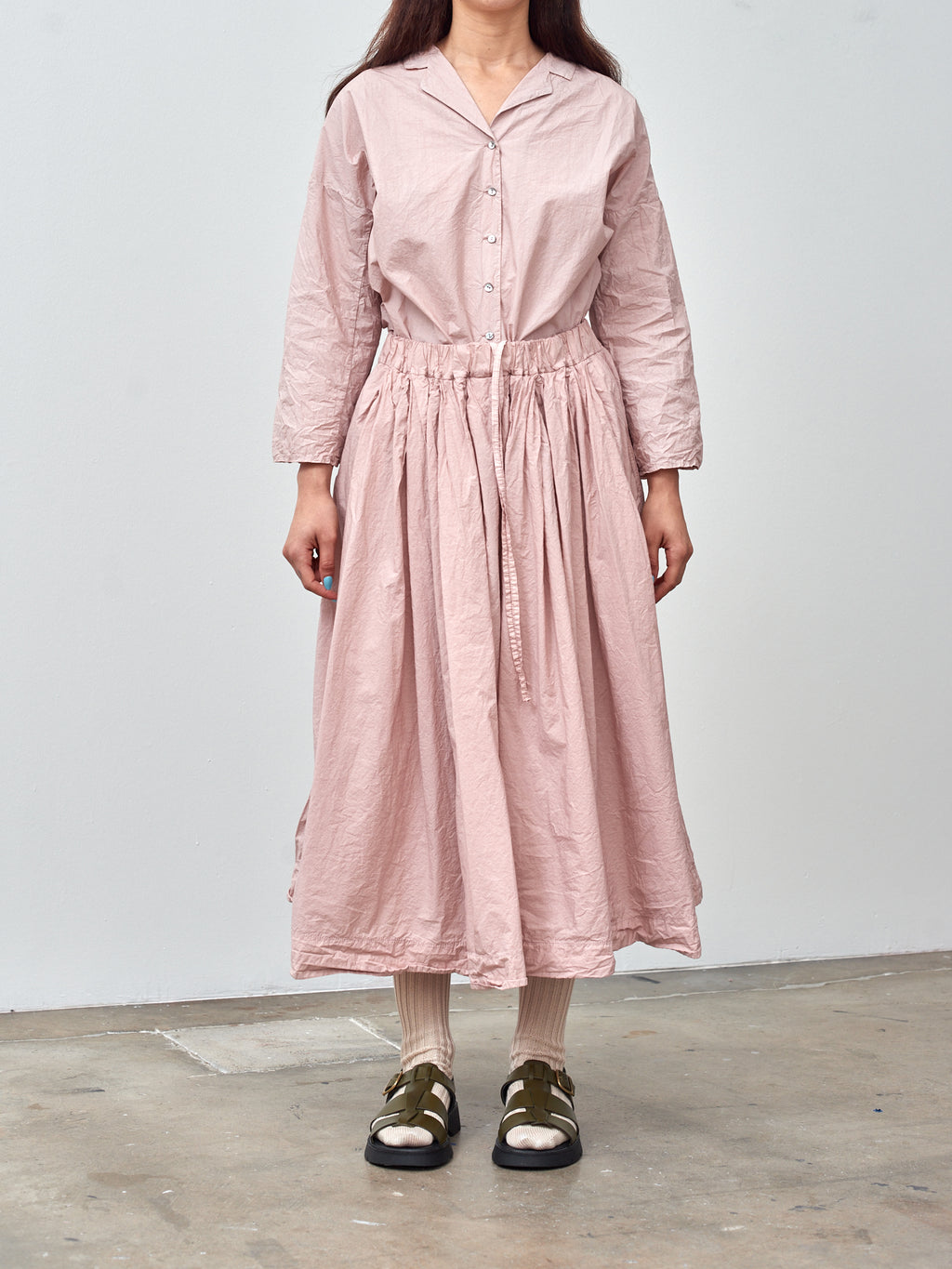 Namu Shop - Album di Famiglia Pleated Long Skirt TC - Petal Pink