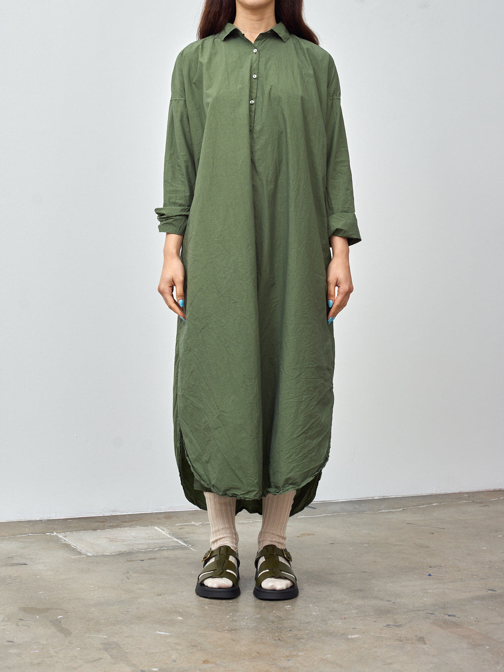 Namu Shop - Album di Famiglia Long Shirt Dress TC - Green Lawn