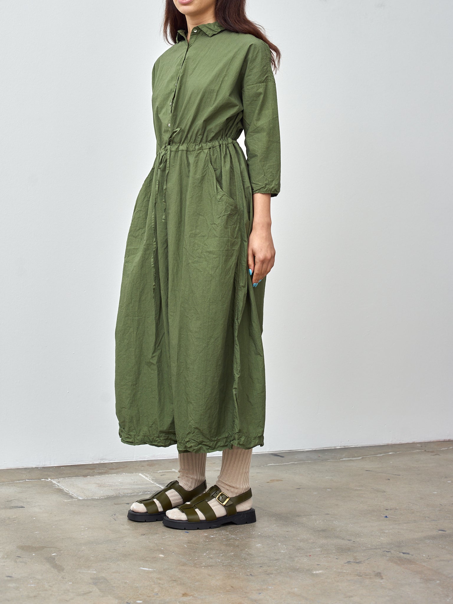 Namu Shop - Album di Famiglia Oversized Collar Jumpsuit TC - Green Lawn