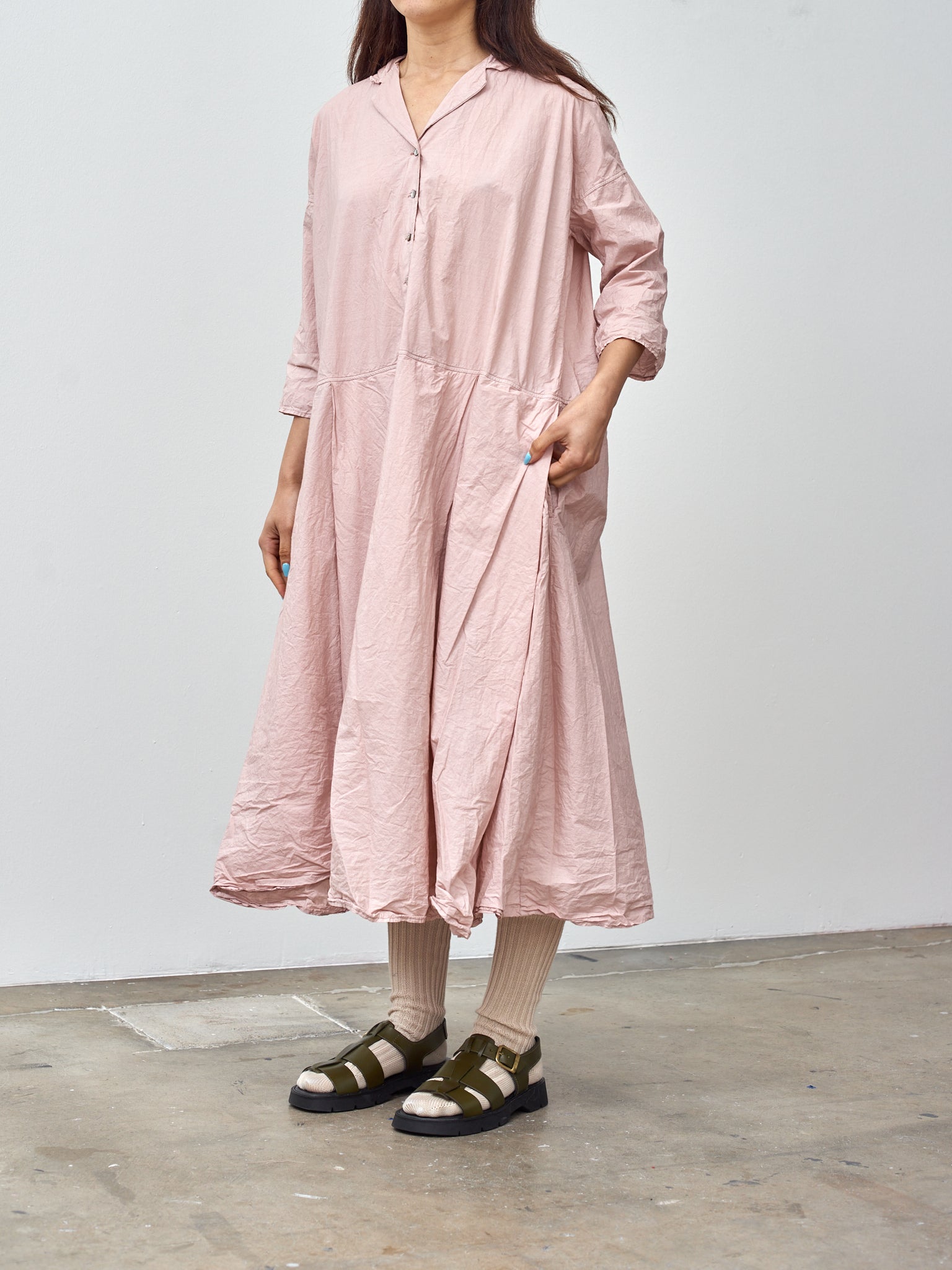 Namu Shop - Album di Famiglia Tailored Collar Dress TC - Petal Pink