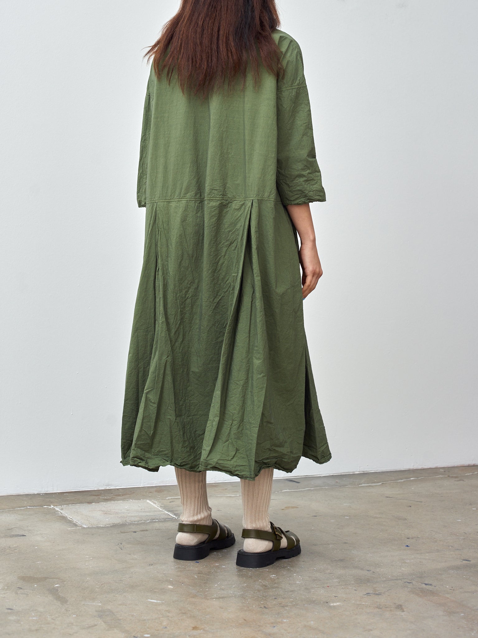 Namu Shop - Album di Famiglia Tailored Collar Dress TC - Green Lawn