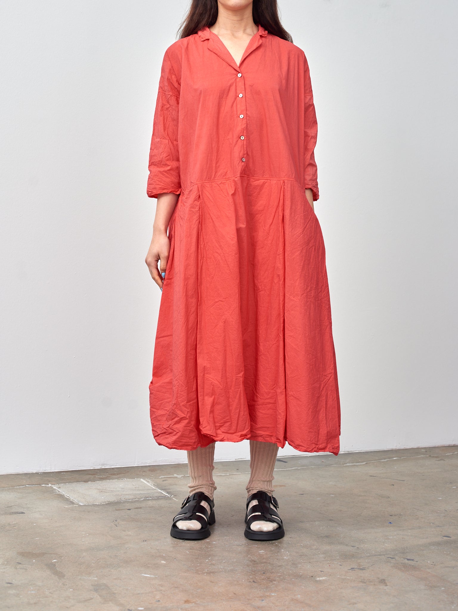 Namu Shop - Album di Famiglia Tailored Collar Dress TC - Poppy Red