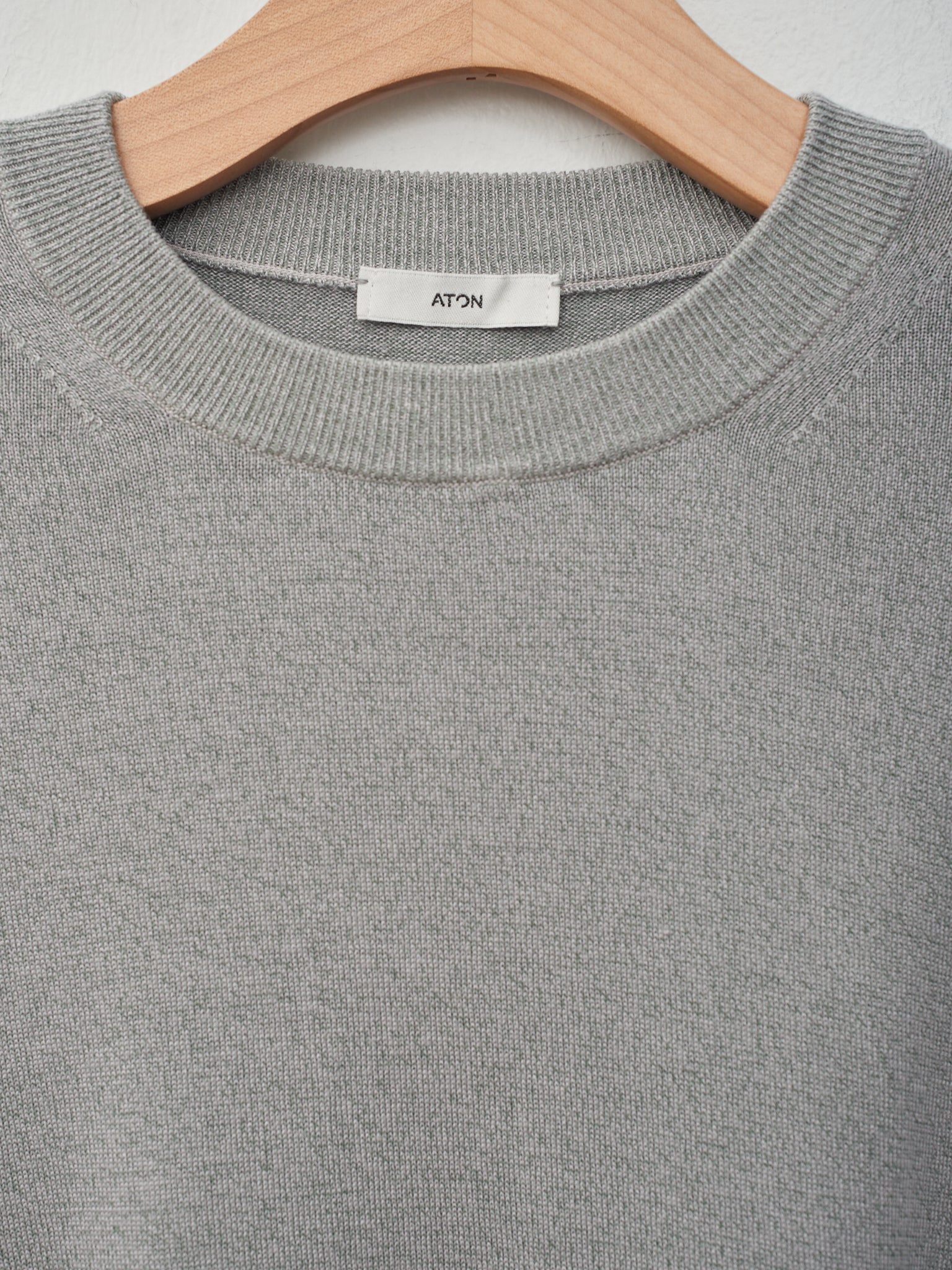 Namu Shop - Aton Garment Dyed Silk Washi Crewneck Sweater - Gray
