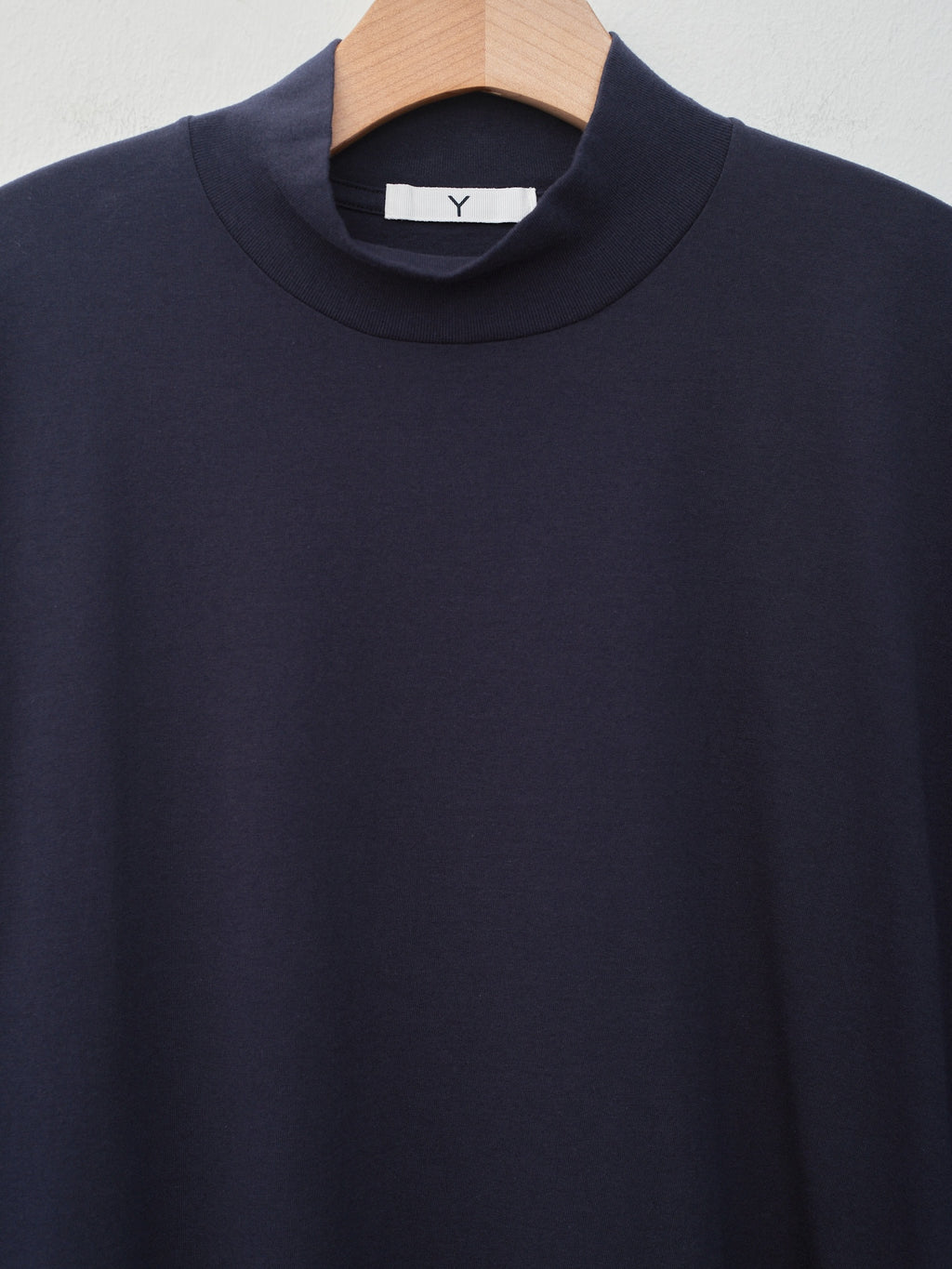 Namu Shop - Y Organic Cotton Jersey Mock Neck S/S Tee - Navy