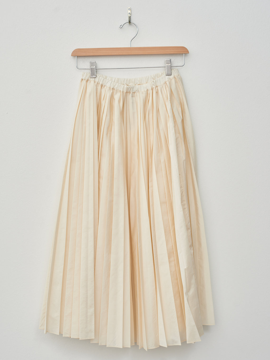 Namu Shop - Sara Lanzi Washed Taffeta Pleated Skirt - Ivory