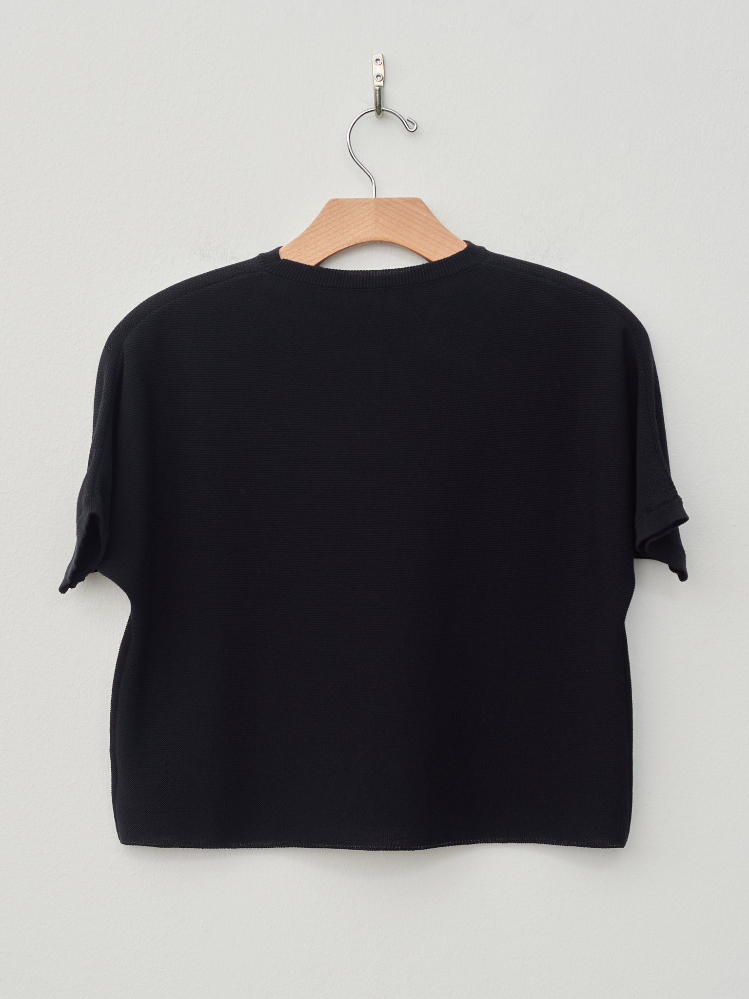 Namu Shop - Sara Lanzi Knitted Light Cotton T-Shirt - Black